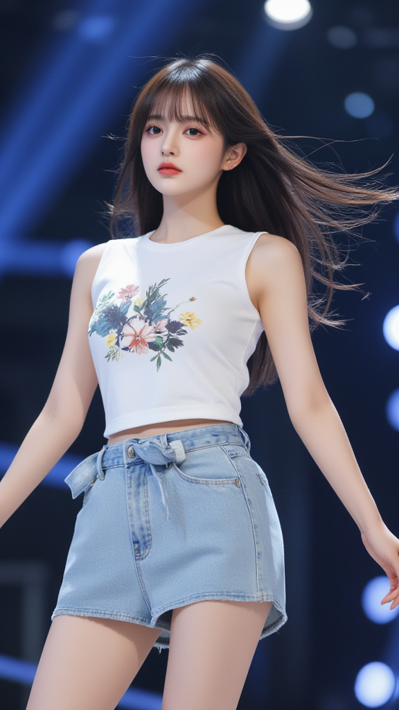 牛仔短裤女孩