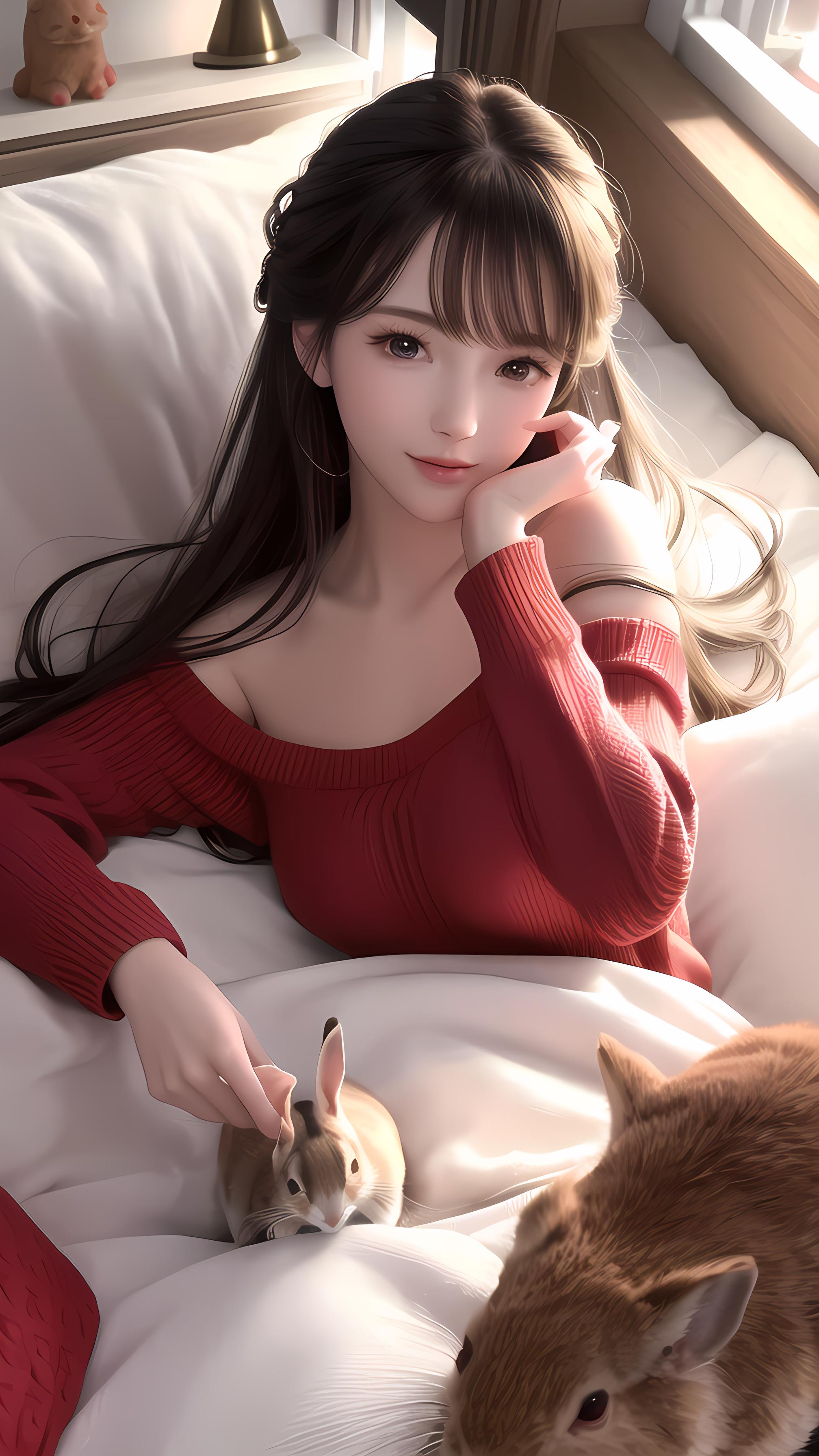 红色美女