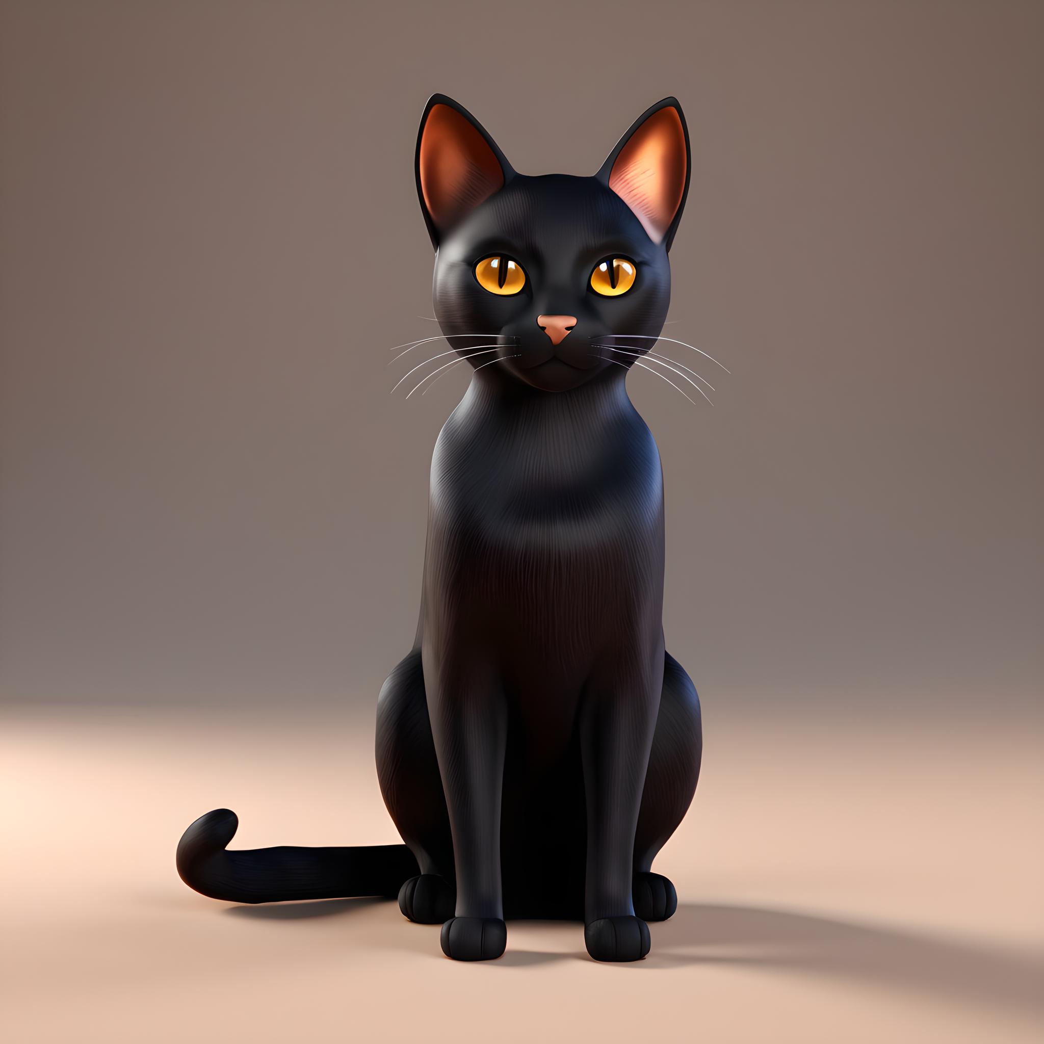 可爱3D黑猫