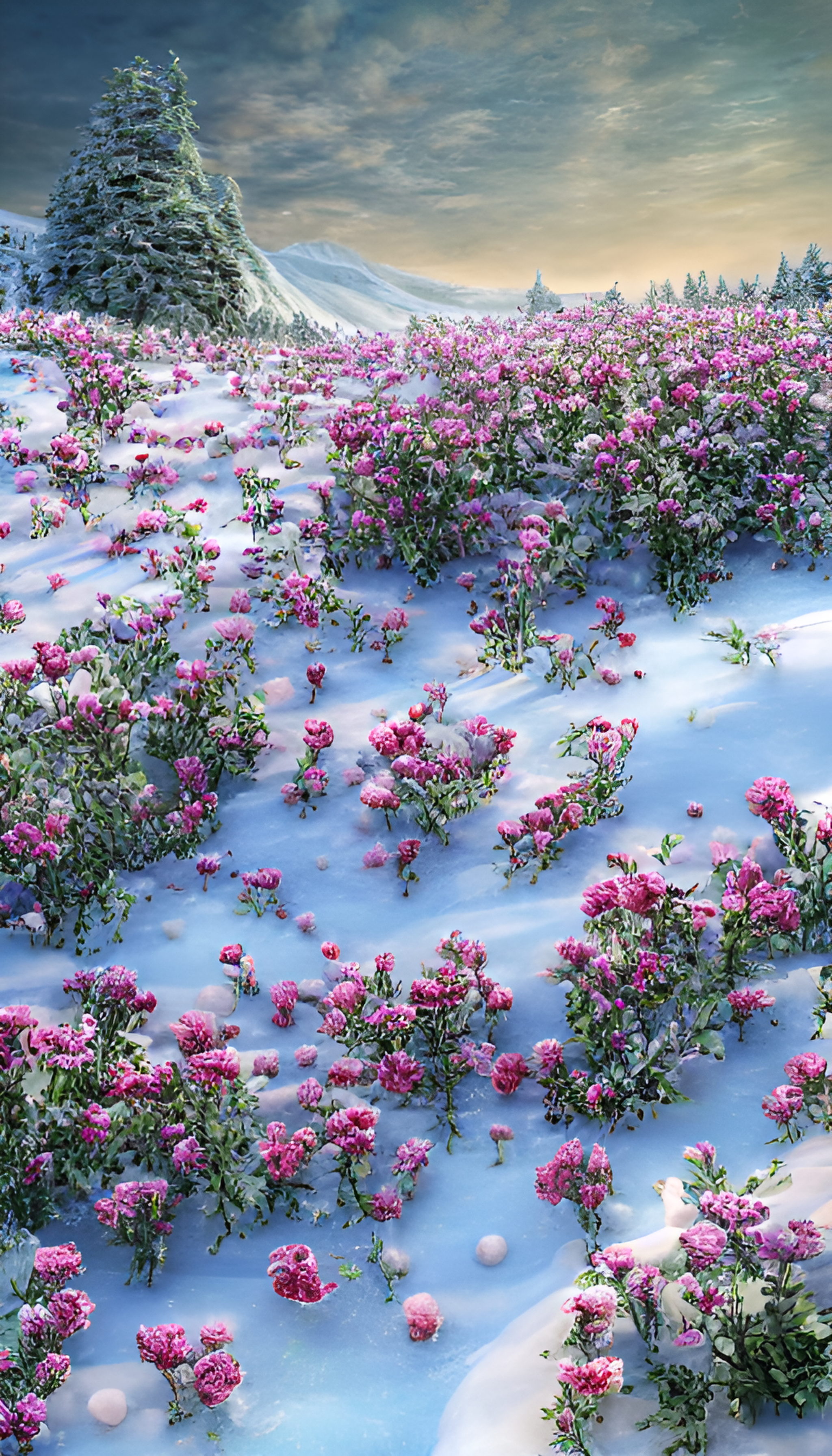 雪中玫瑰傲