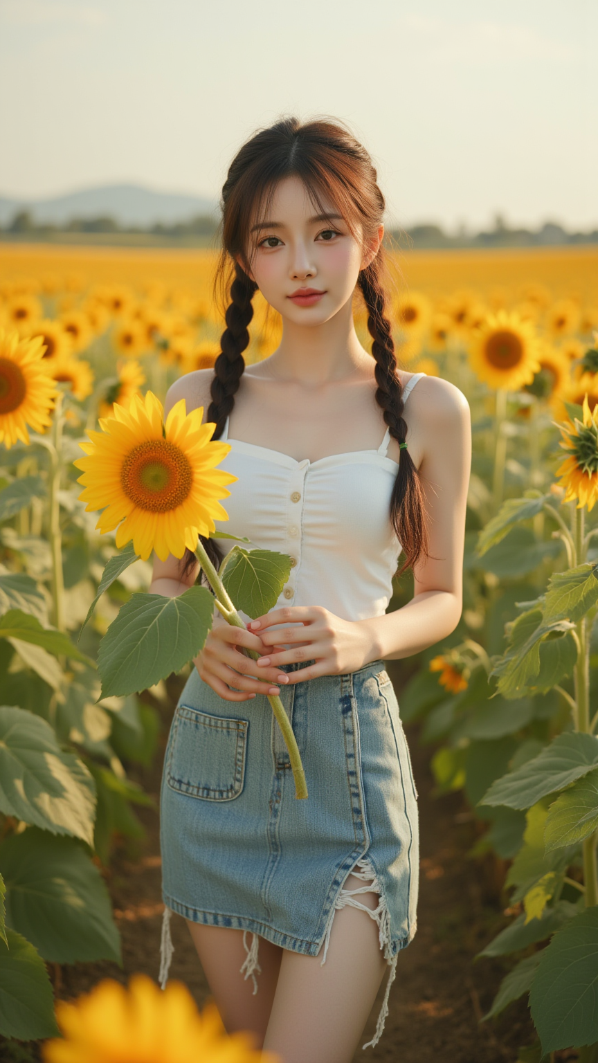 向日葵地里的女孩