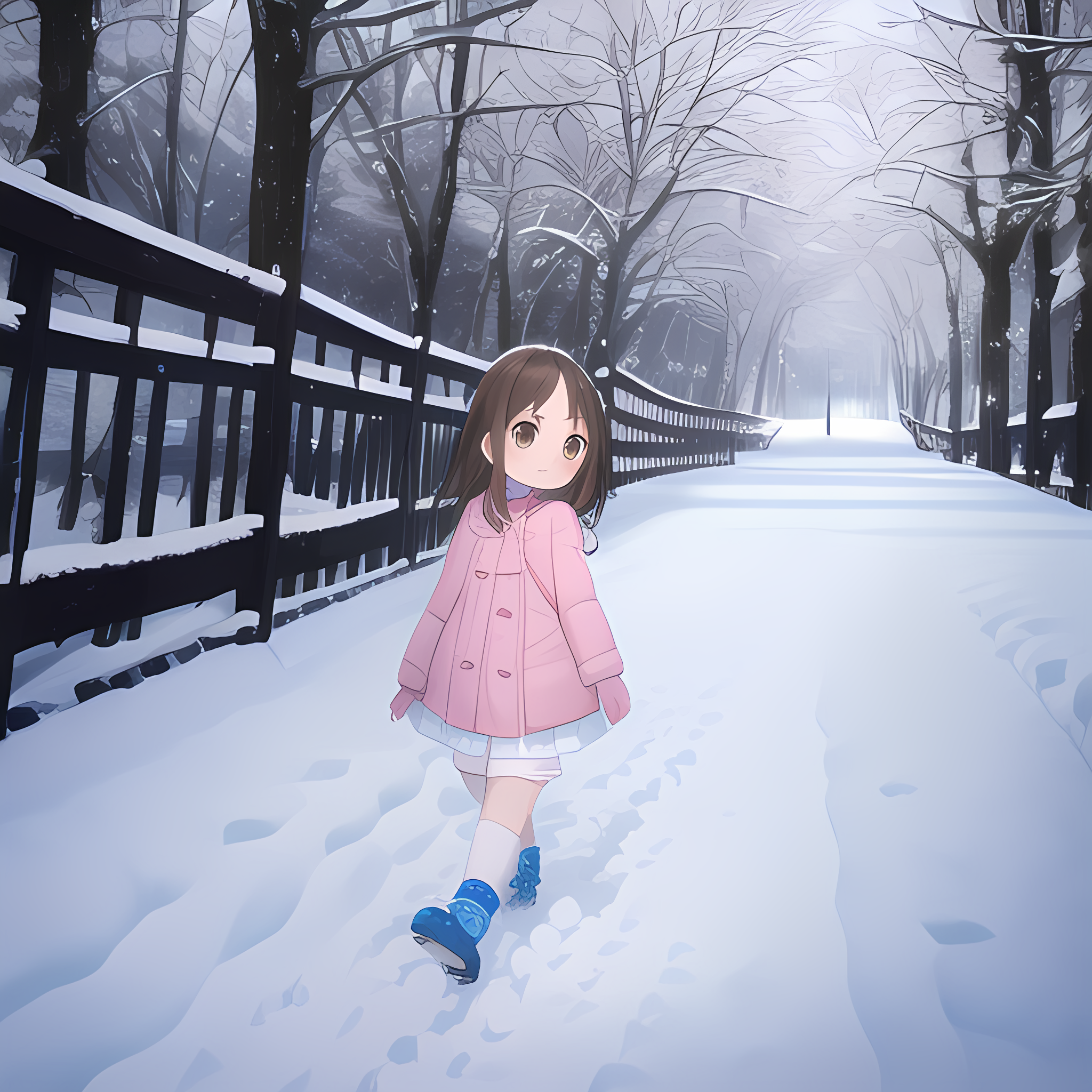 雪地里的小女孩