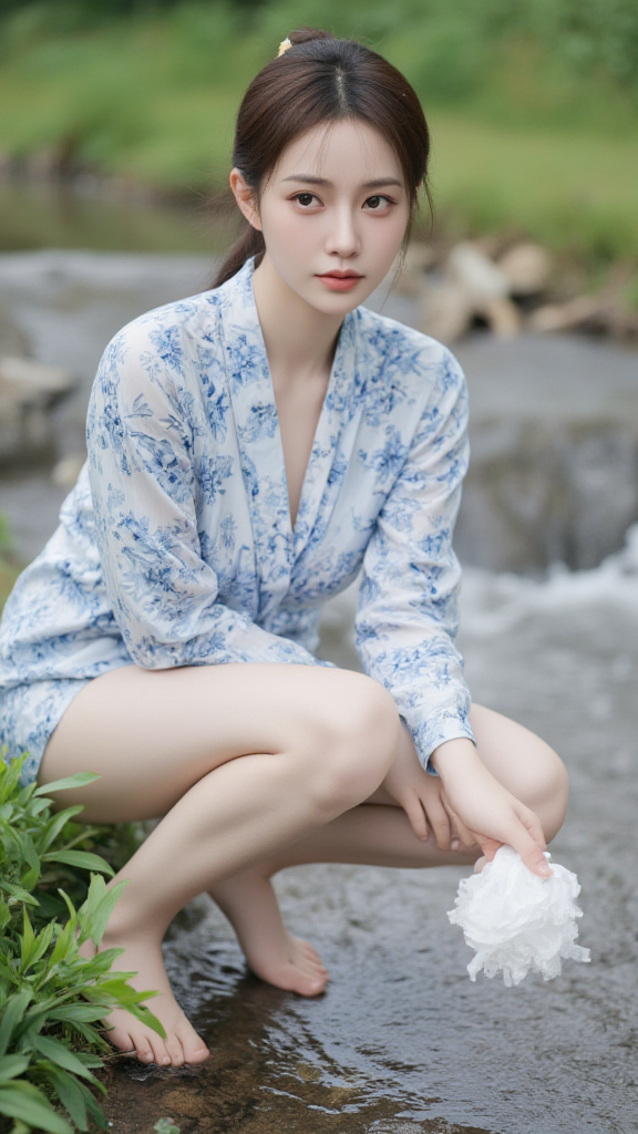 溪边女孩