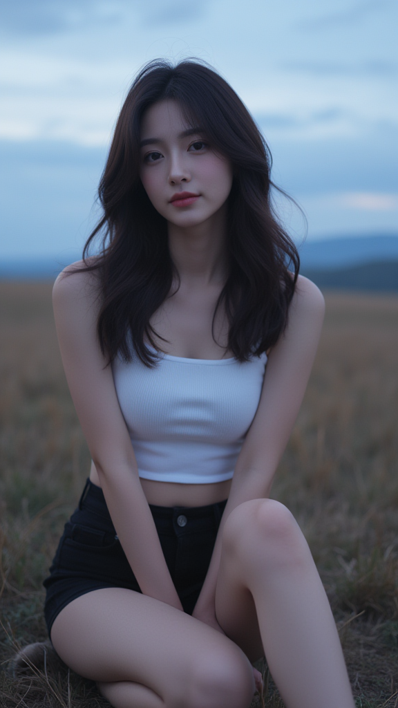 草地上的女孩