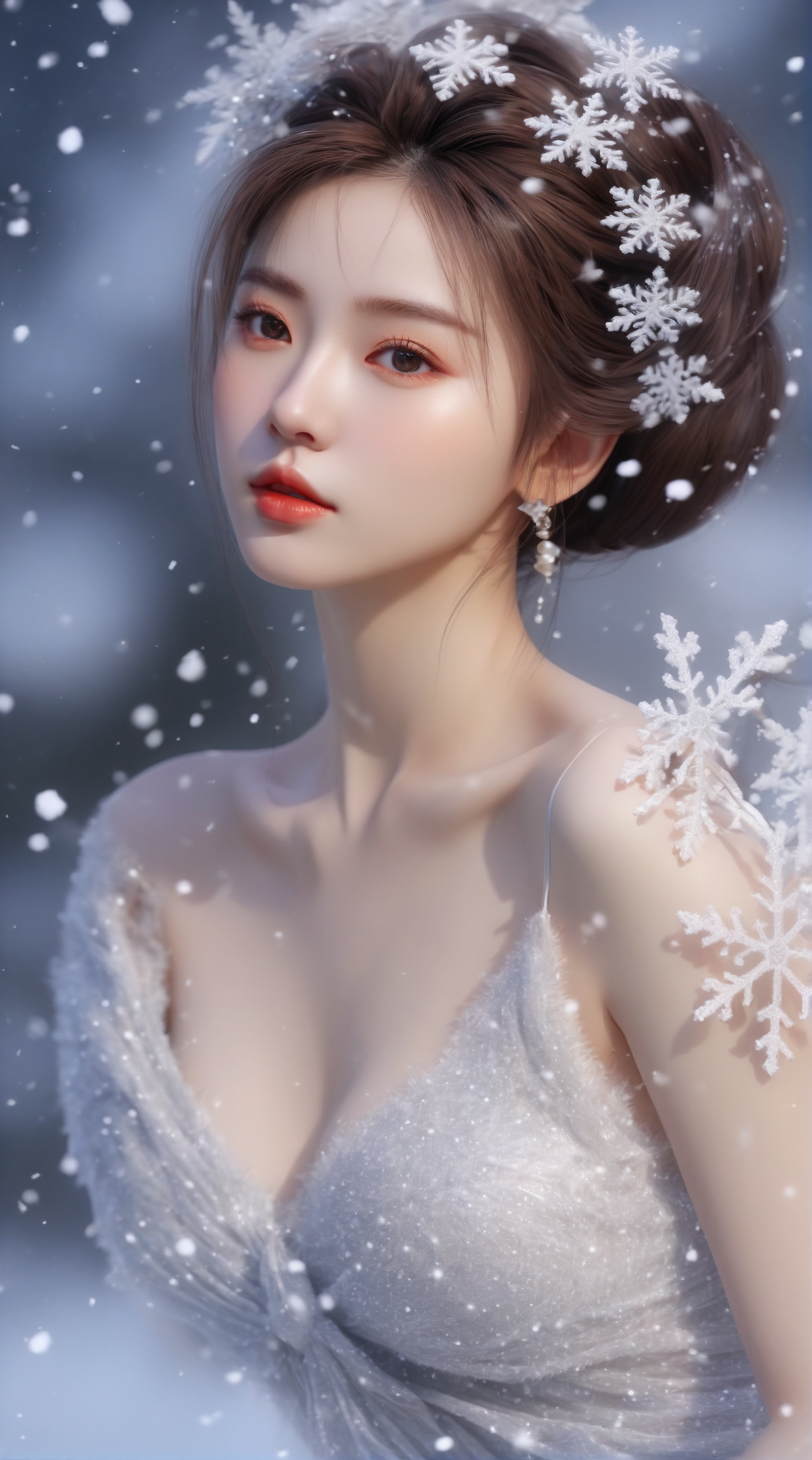 雪中美女