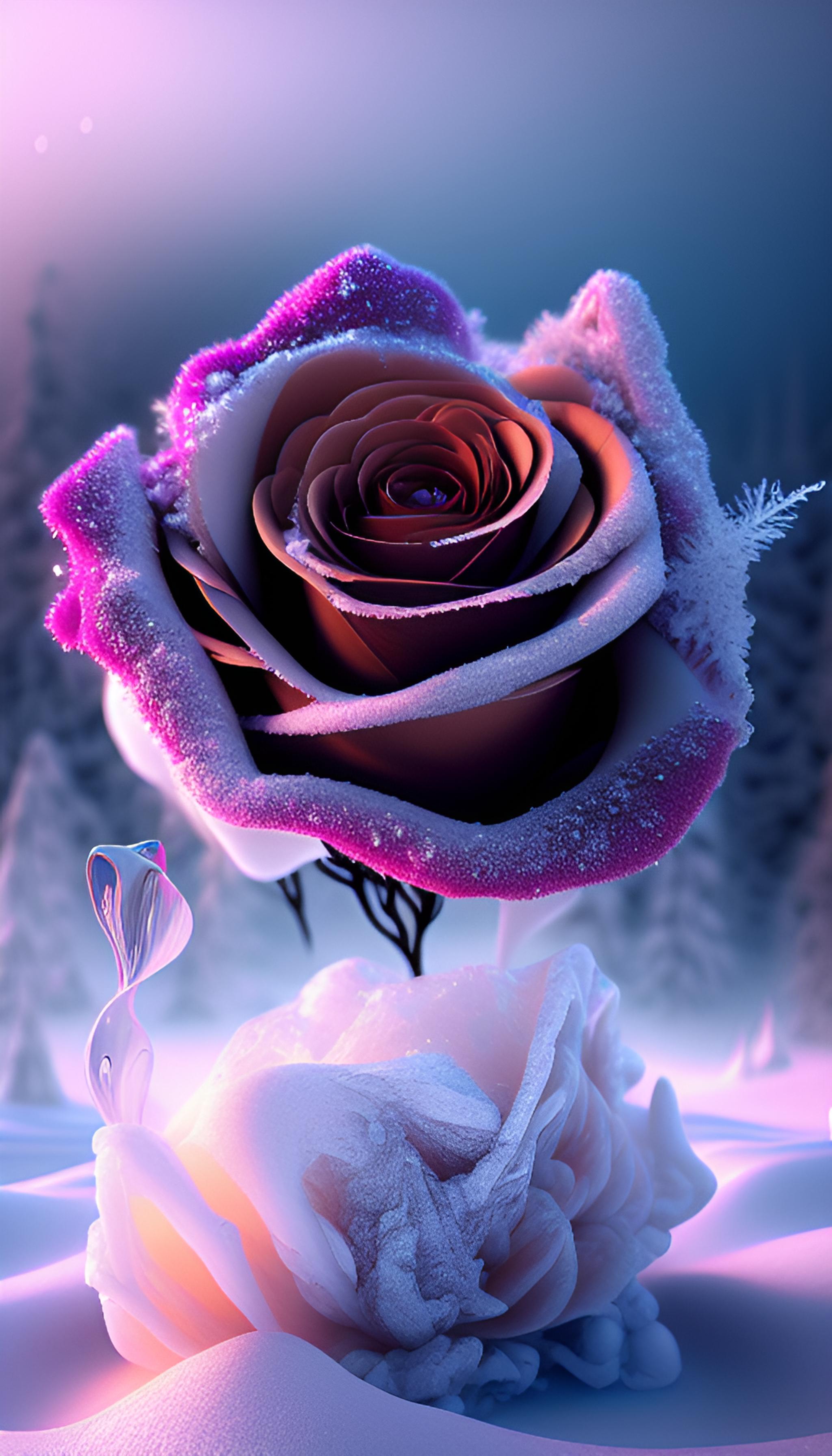 雪，玫瑰