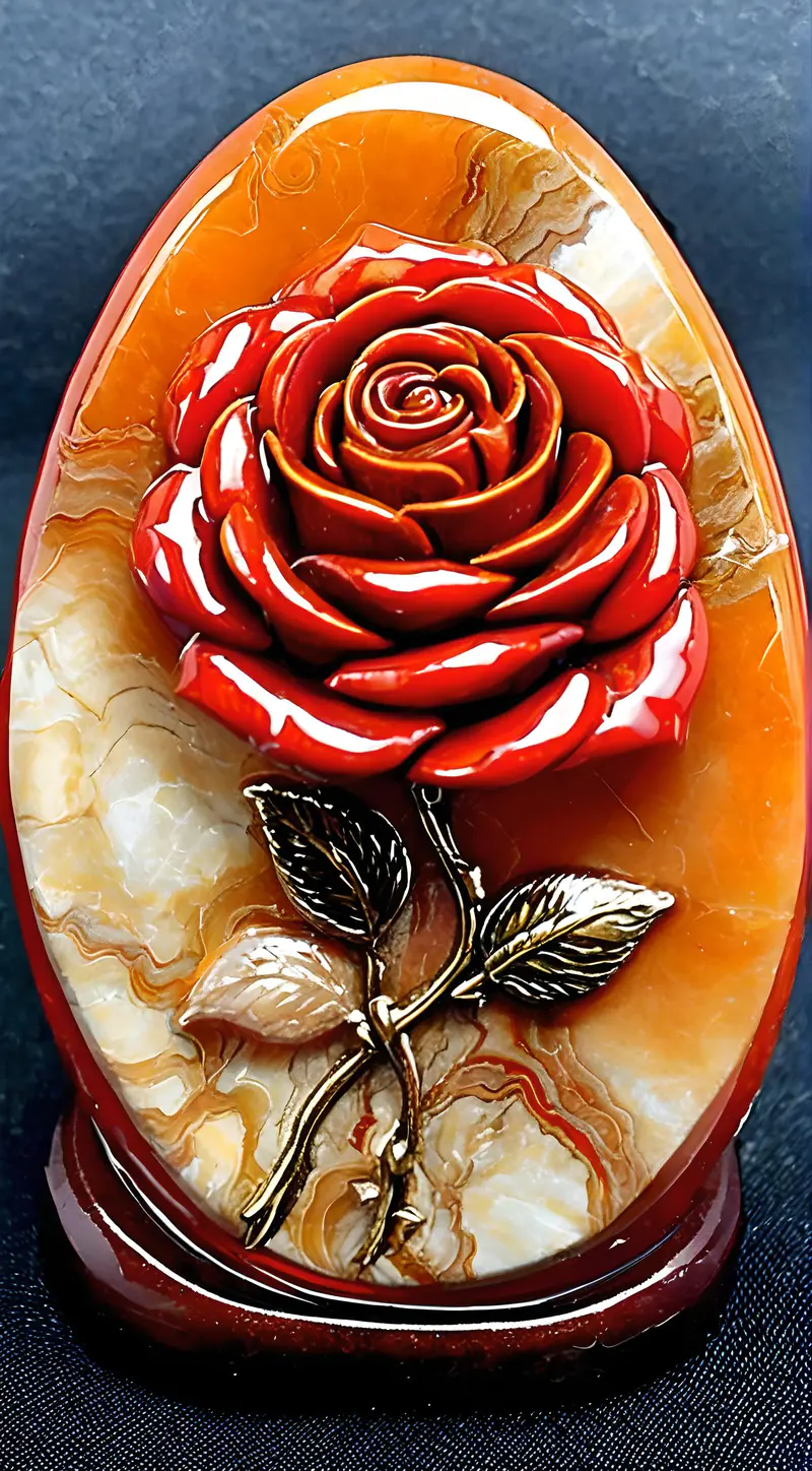 碧玉石系的玫瑰花