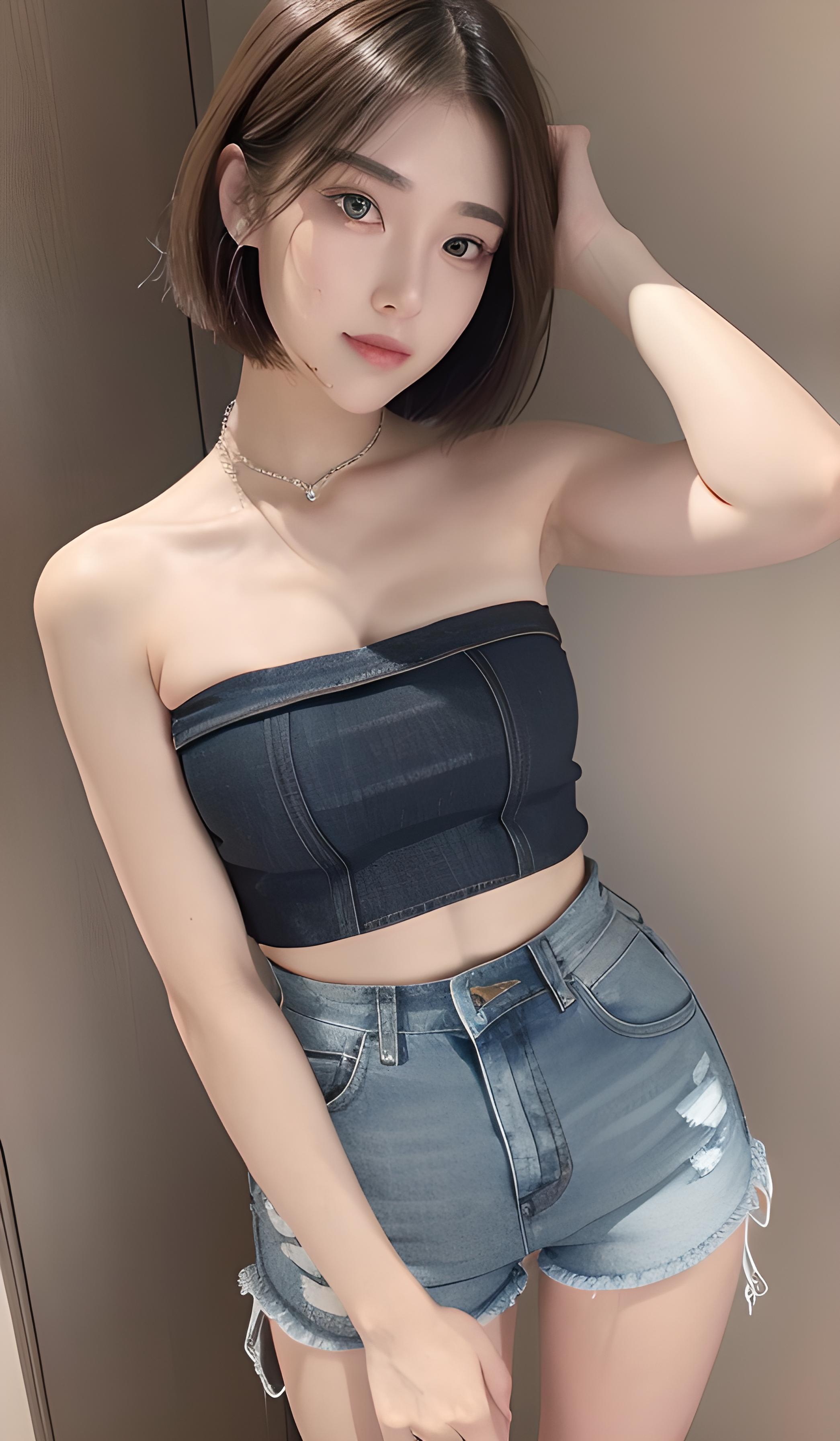 牛仔短裤美女