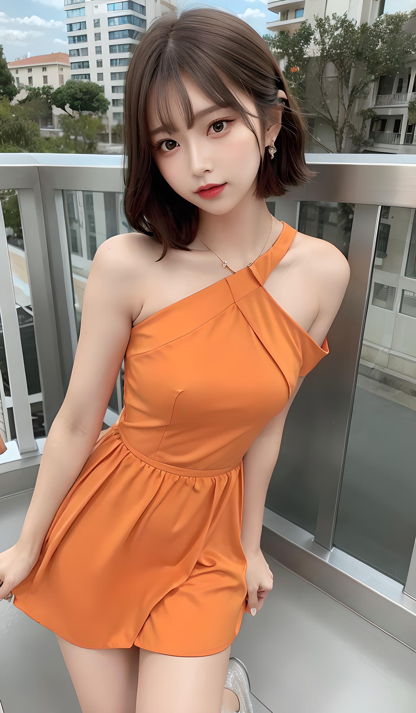 短发美女