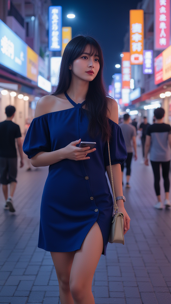 夜拍美女