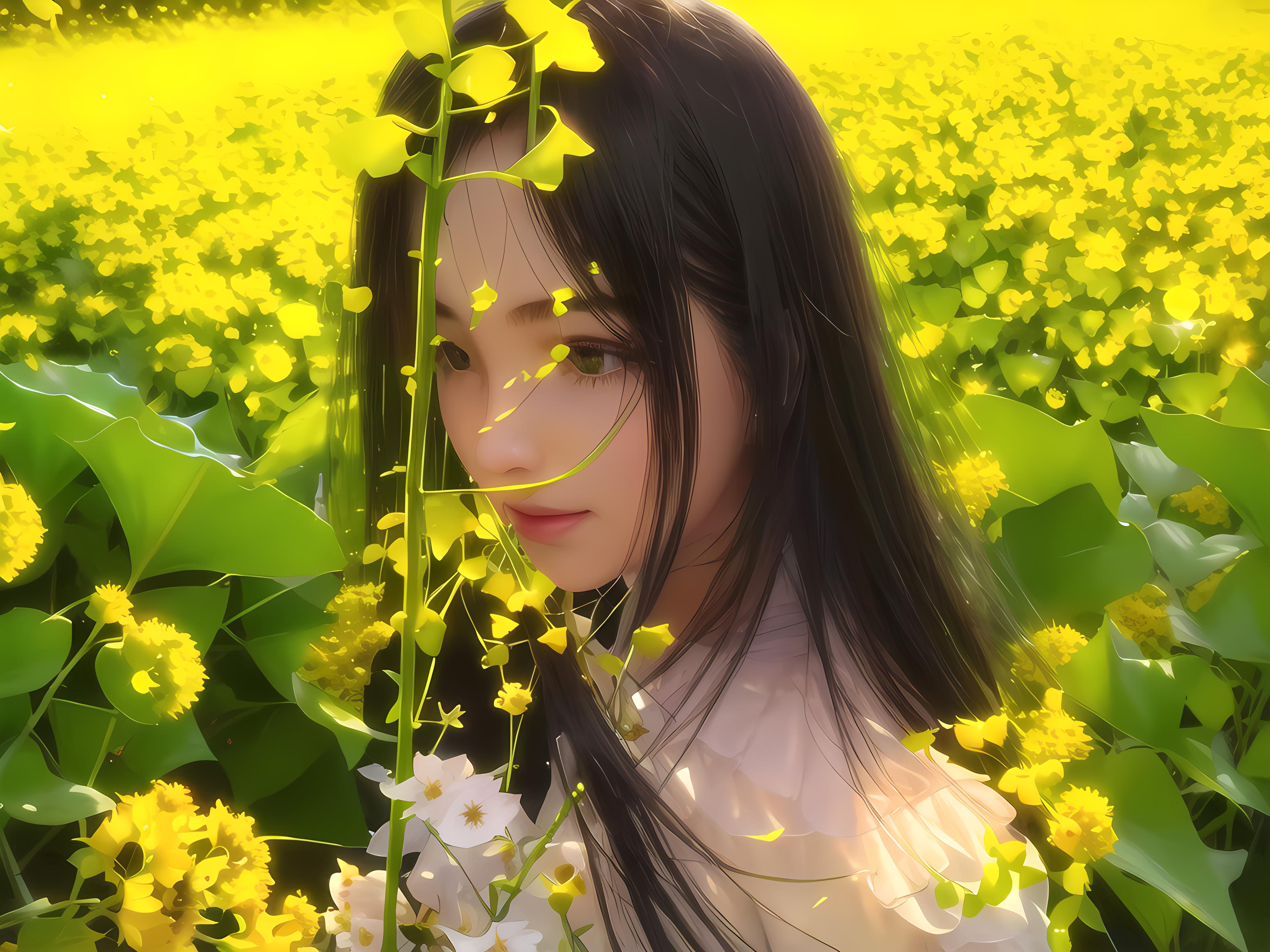 油菜花少女