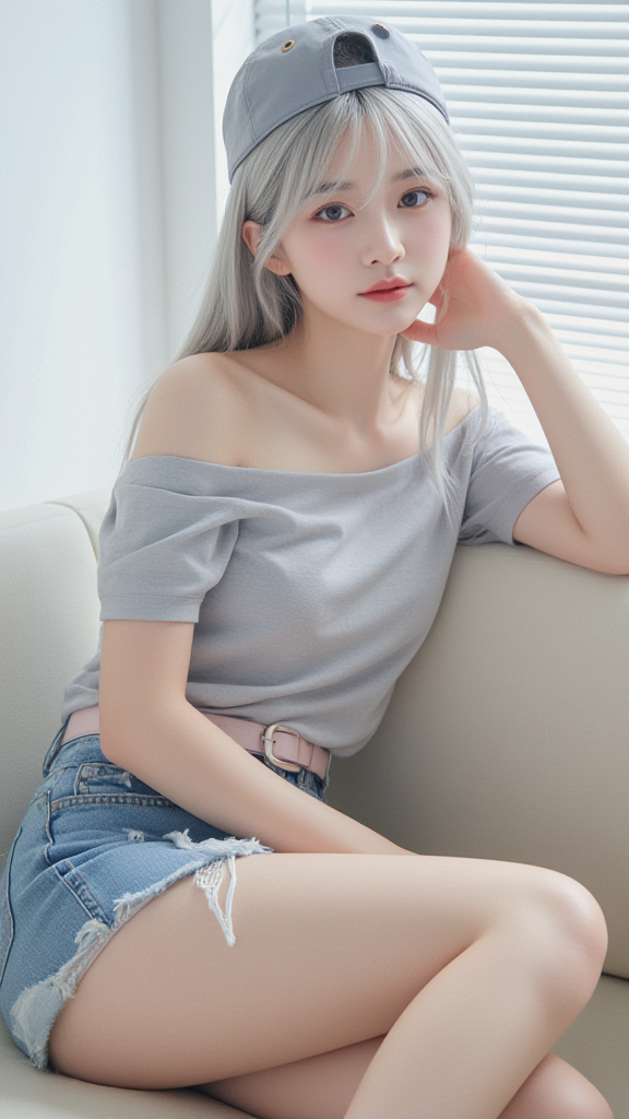 灰白头发女孩