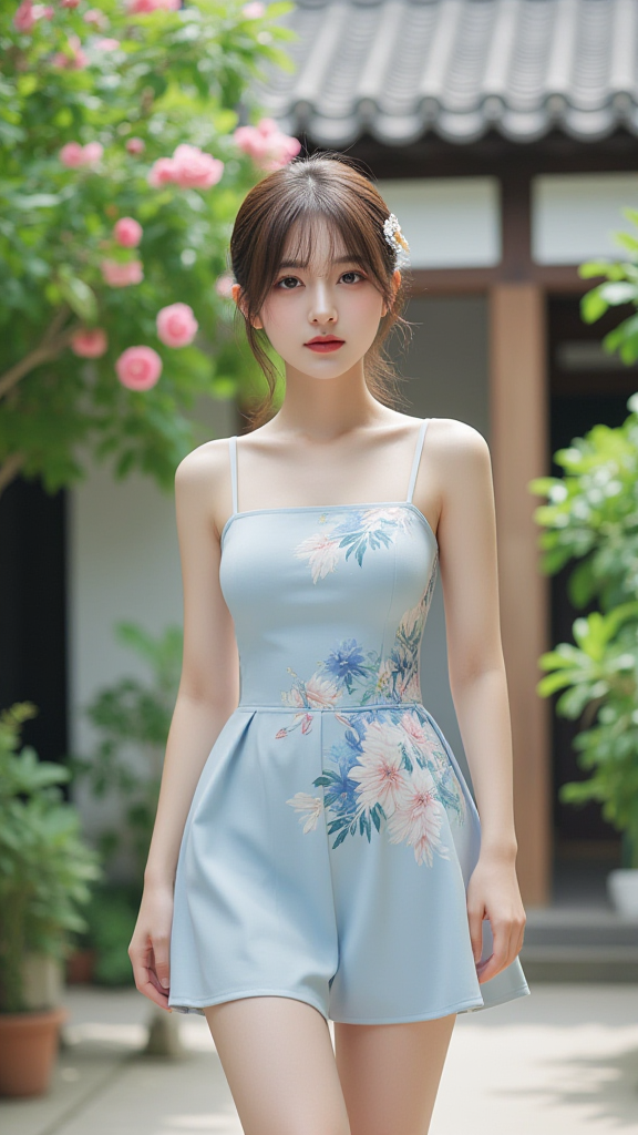 吊带裙女孩