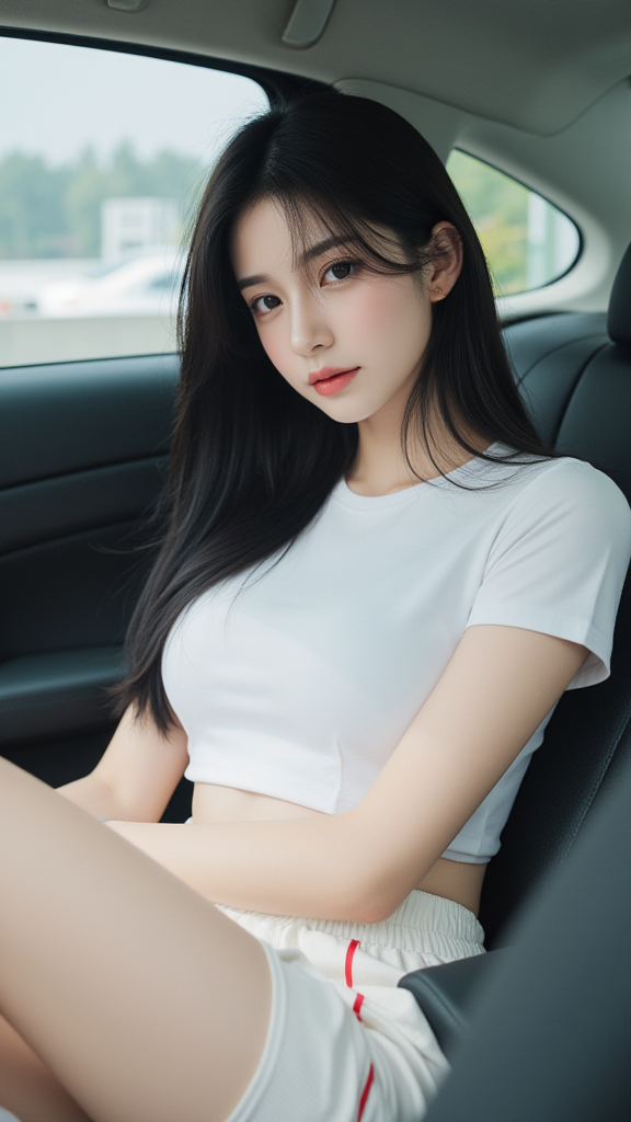车内白衣女孩