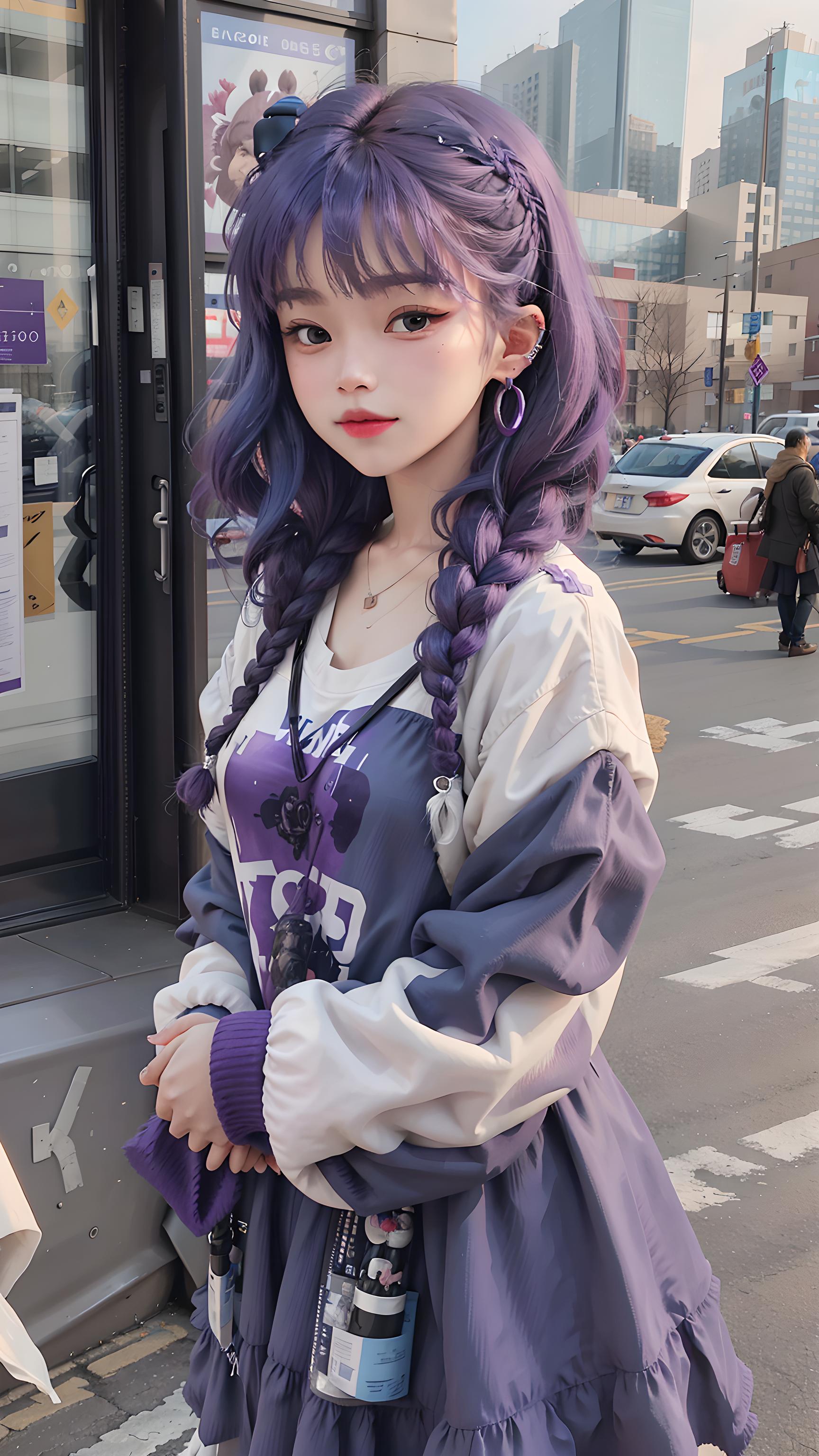 紫发少女