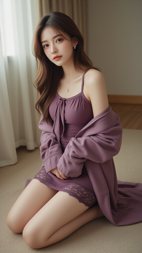 紫色连衣裙女孩