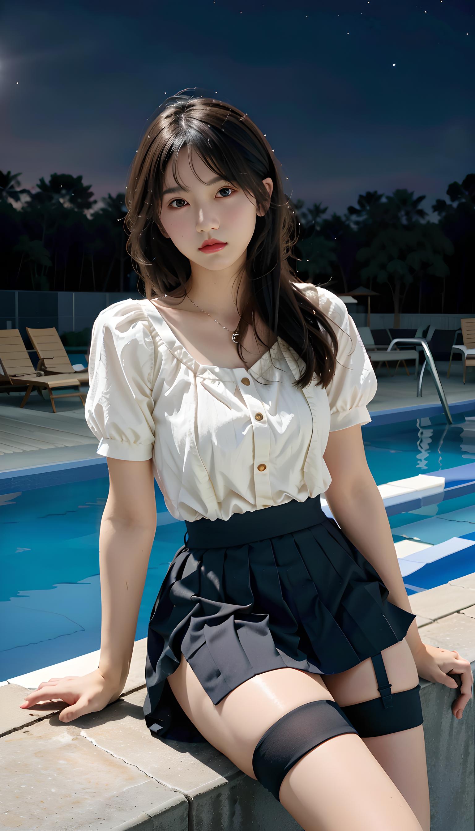 泳池美女