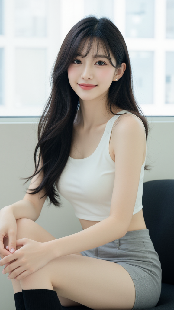 白色背心女孩
