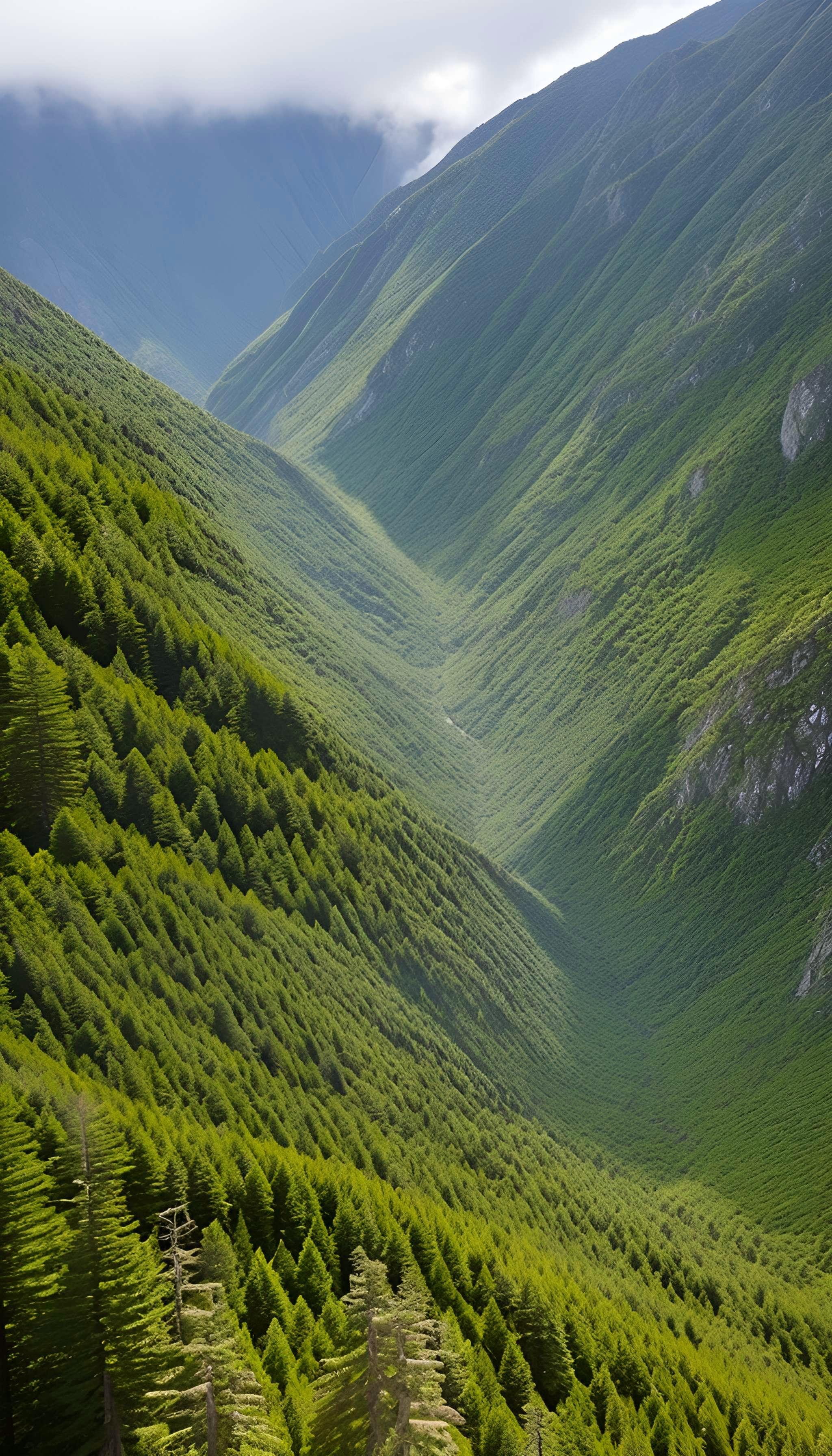 山峰，森林