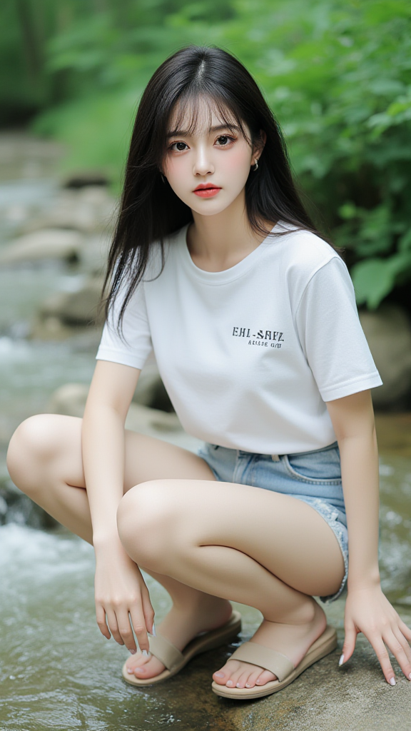 溪边女孩