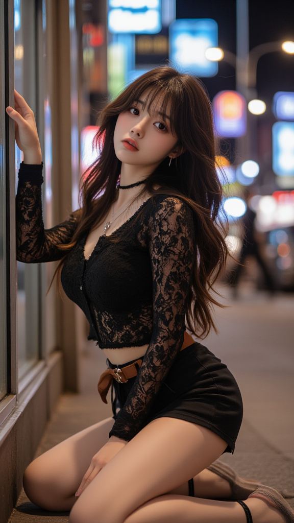 蕾丝上衣女孩