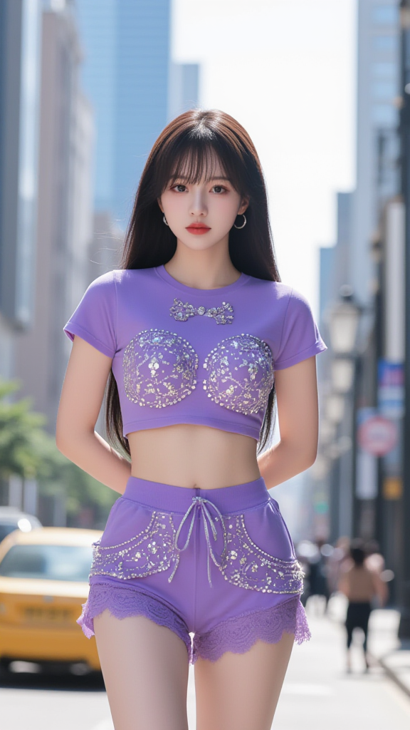 紫色套装女孩