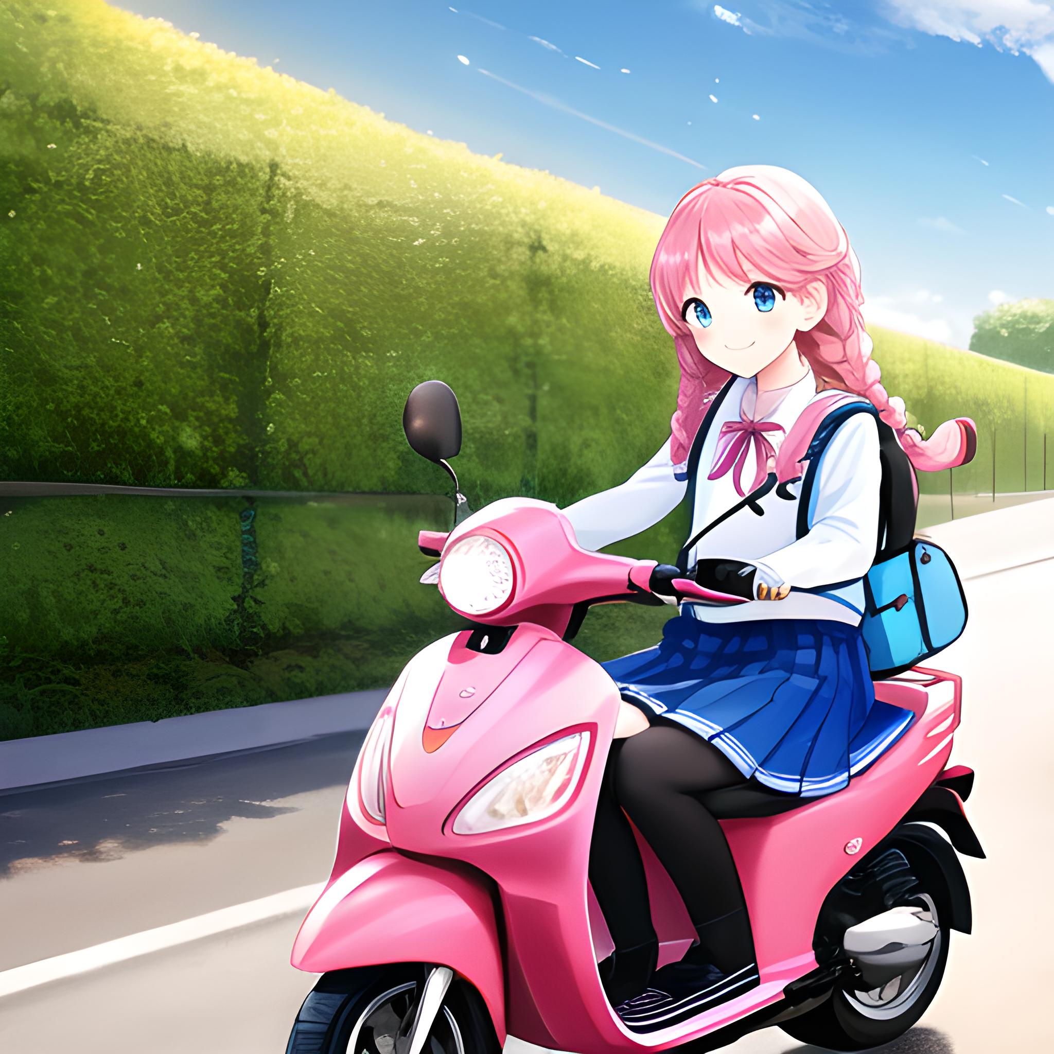骑电动车上学