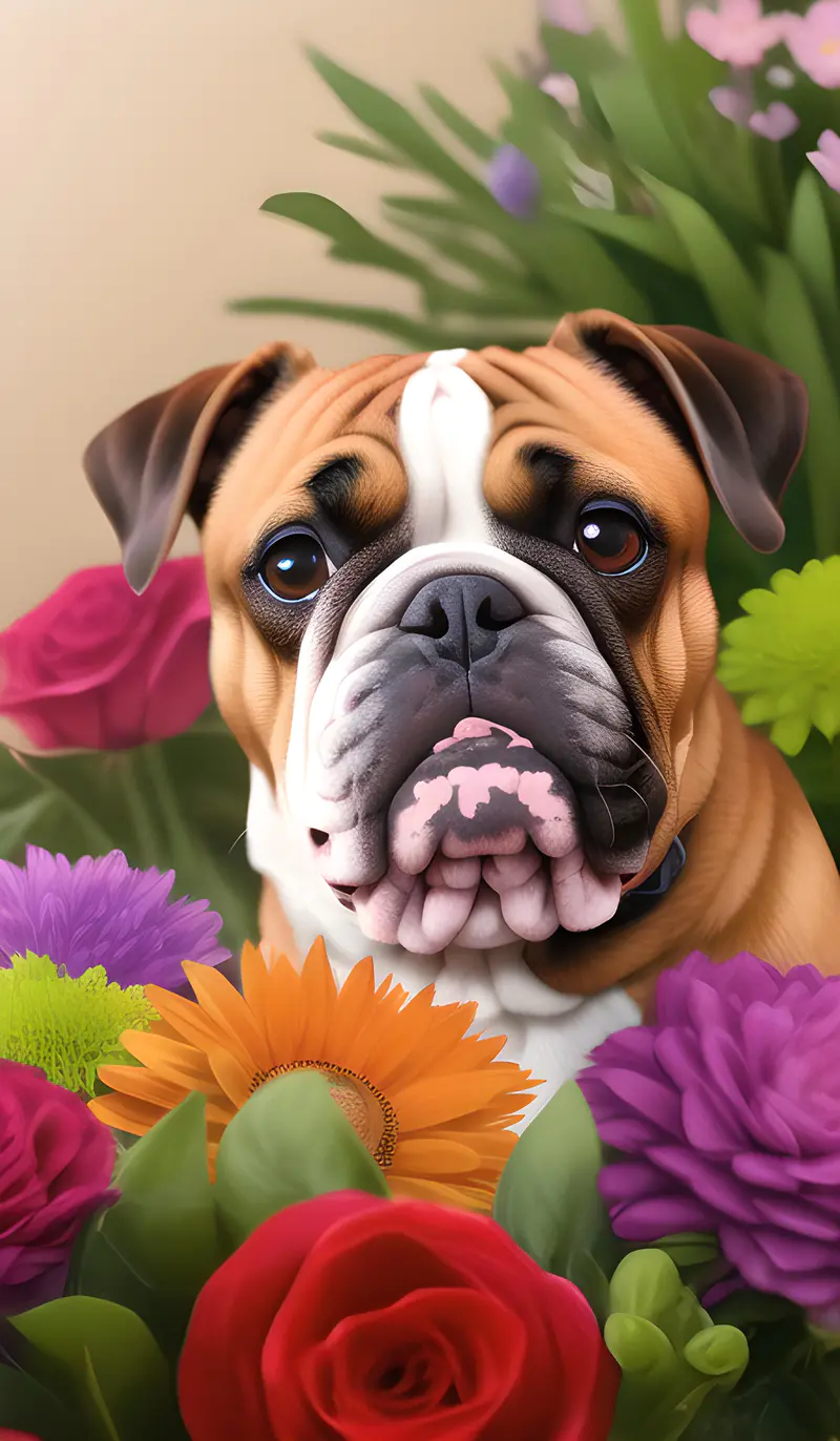 狗狗与花