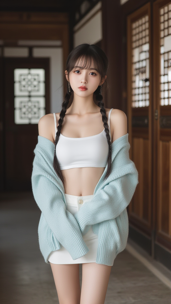 麻花辫子女孩