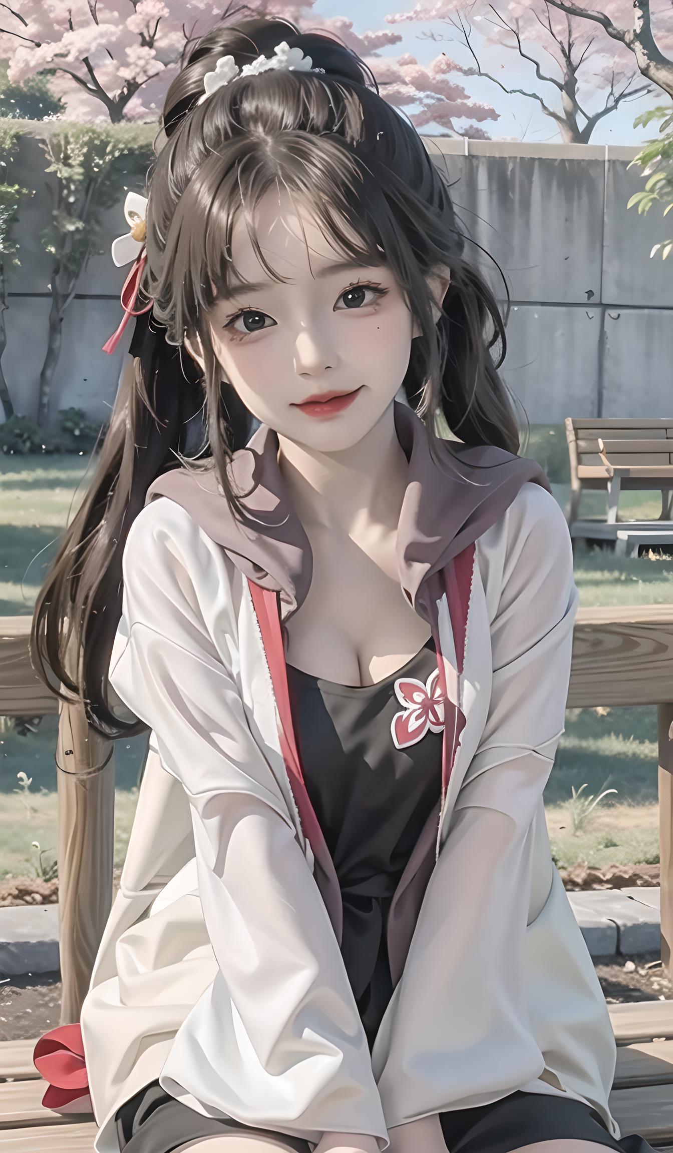 麻花辫的少女