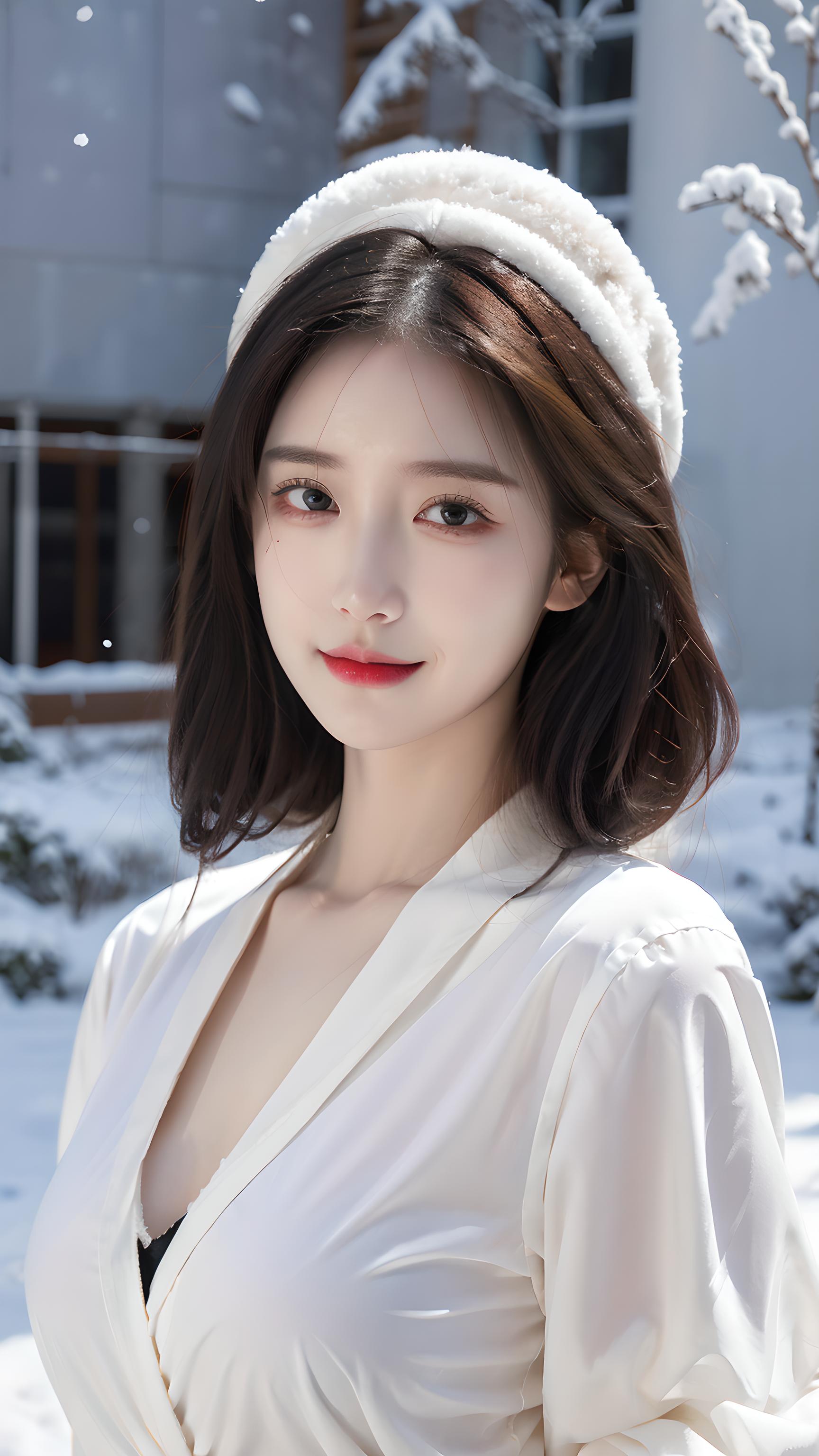 1雪地美女