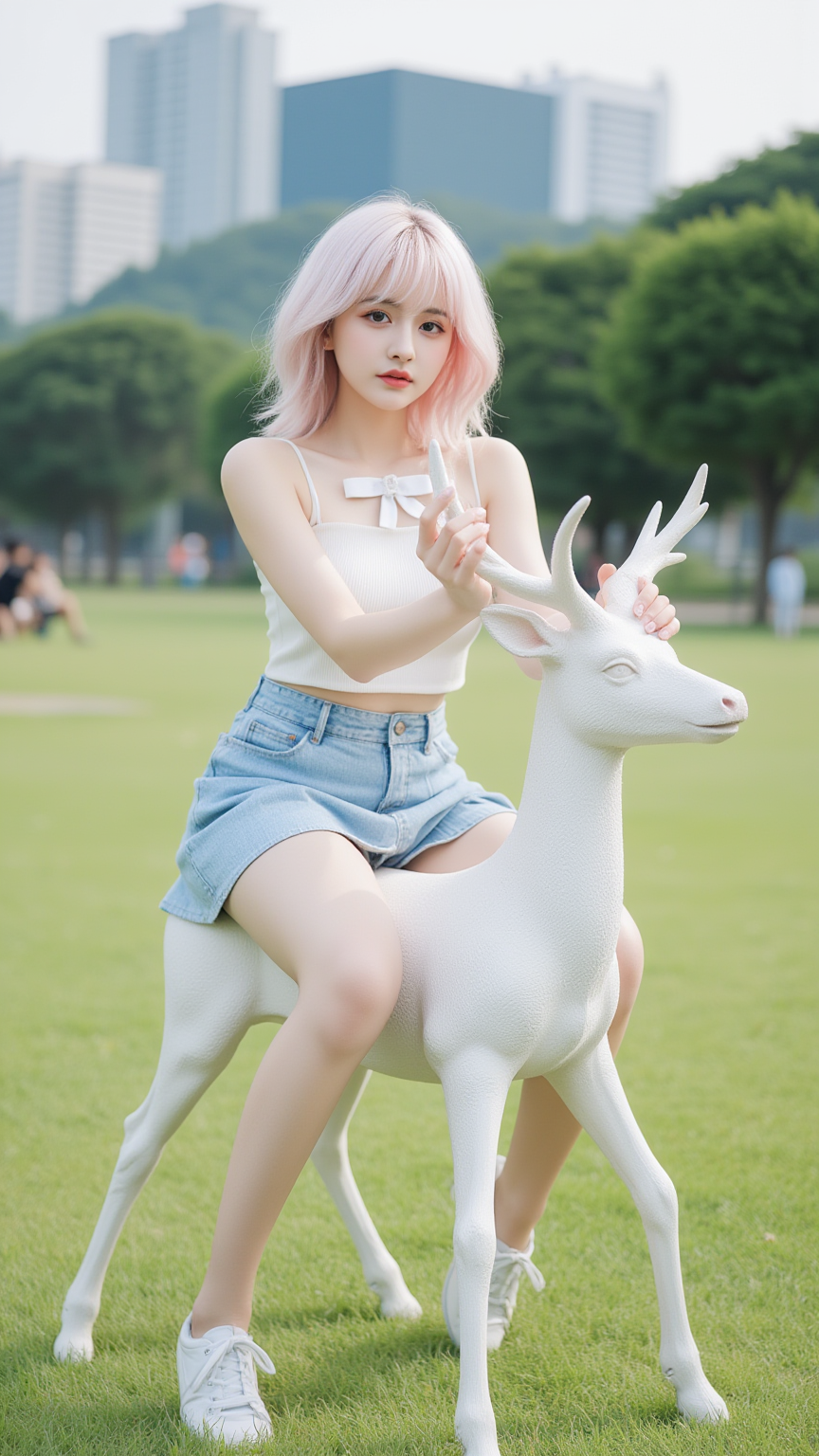 草地上的女孩