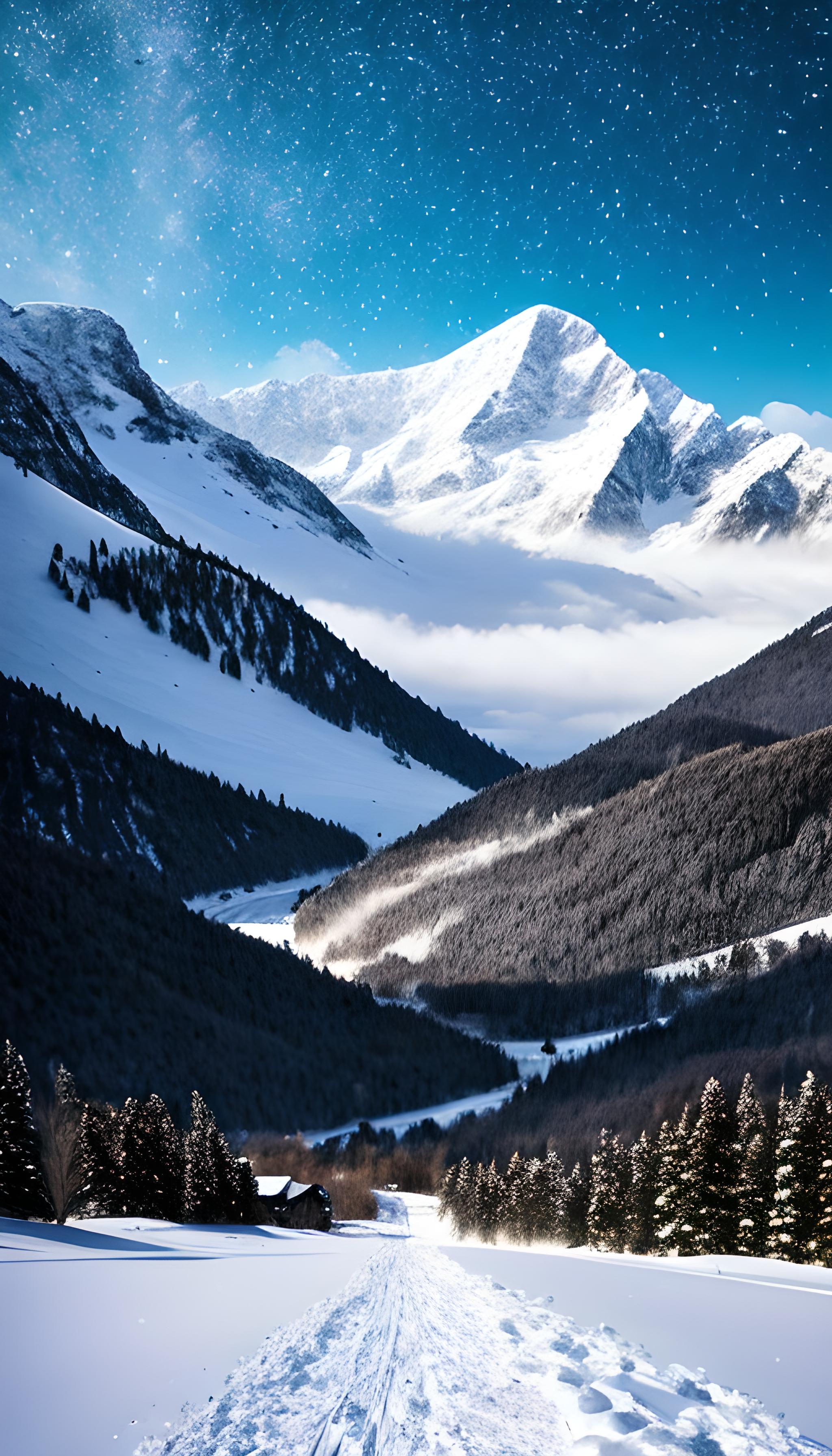 雪  山  深林