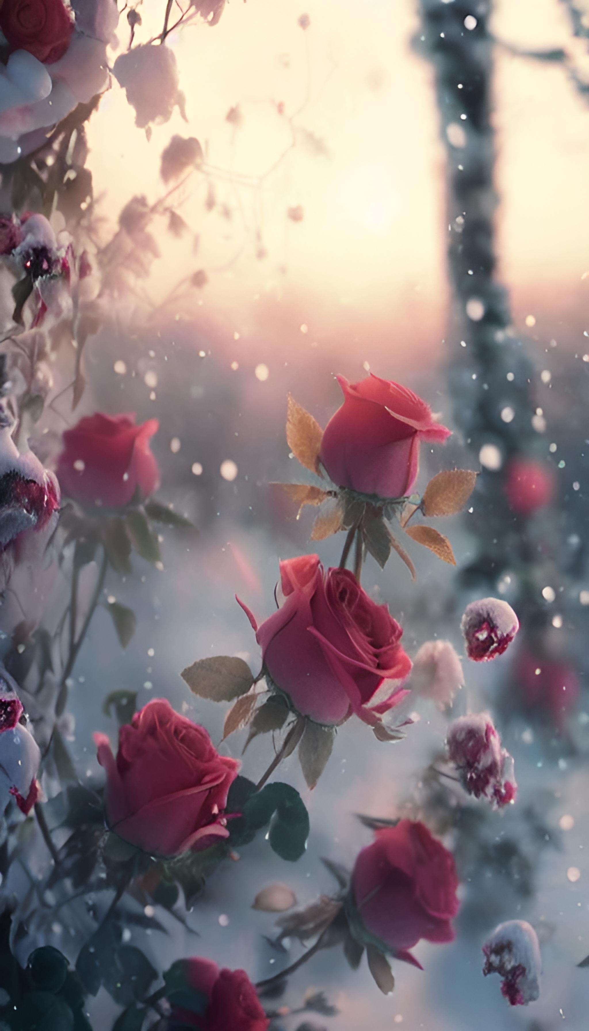 冰雪玫瑰花