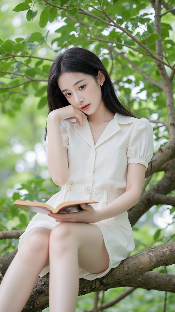 树杈上的女孩