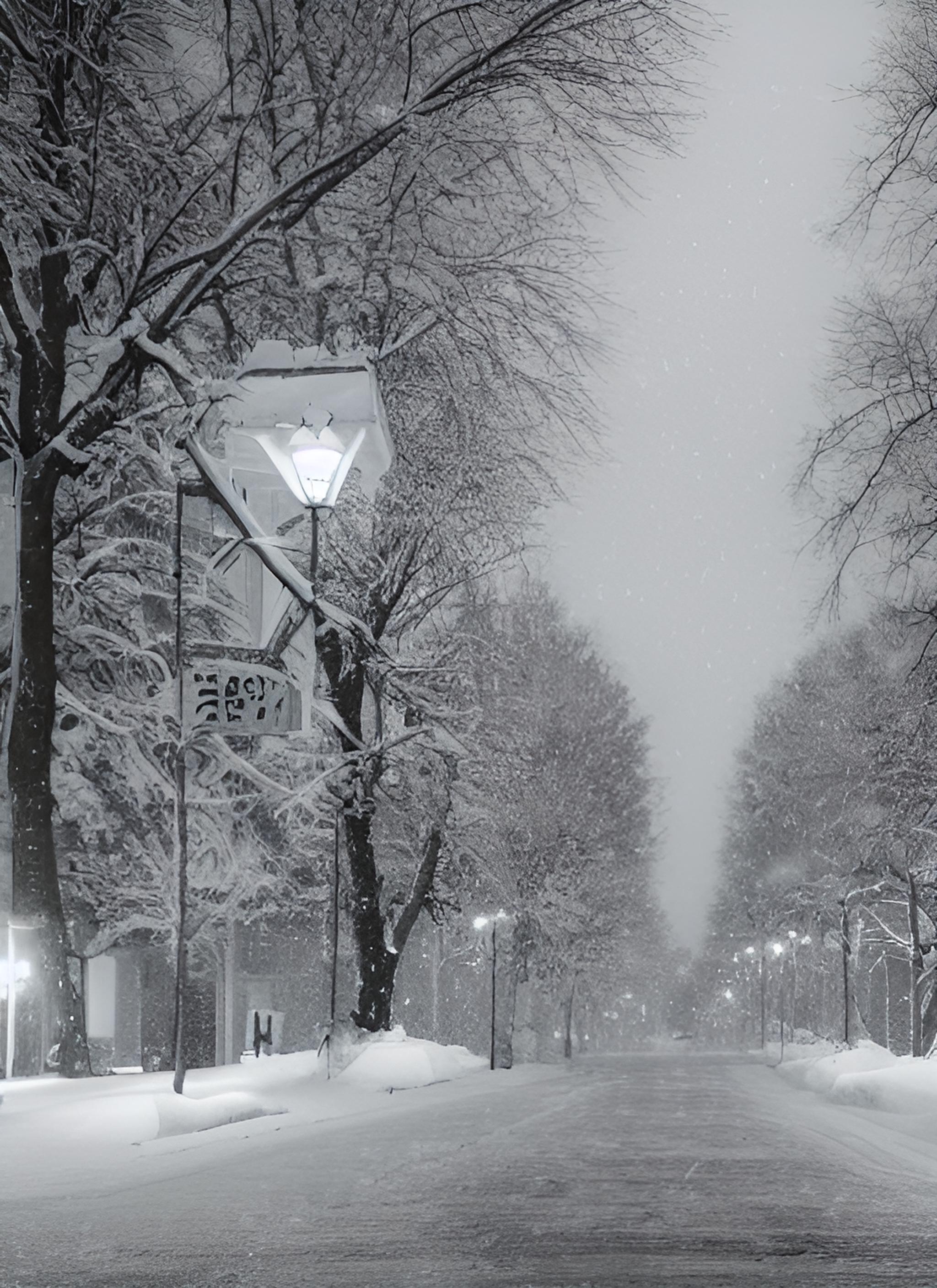 街边雪景