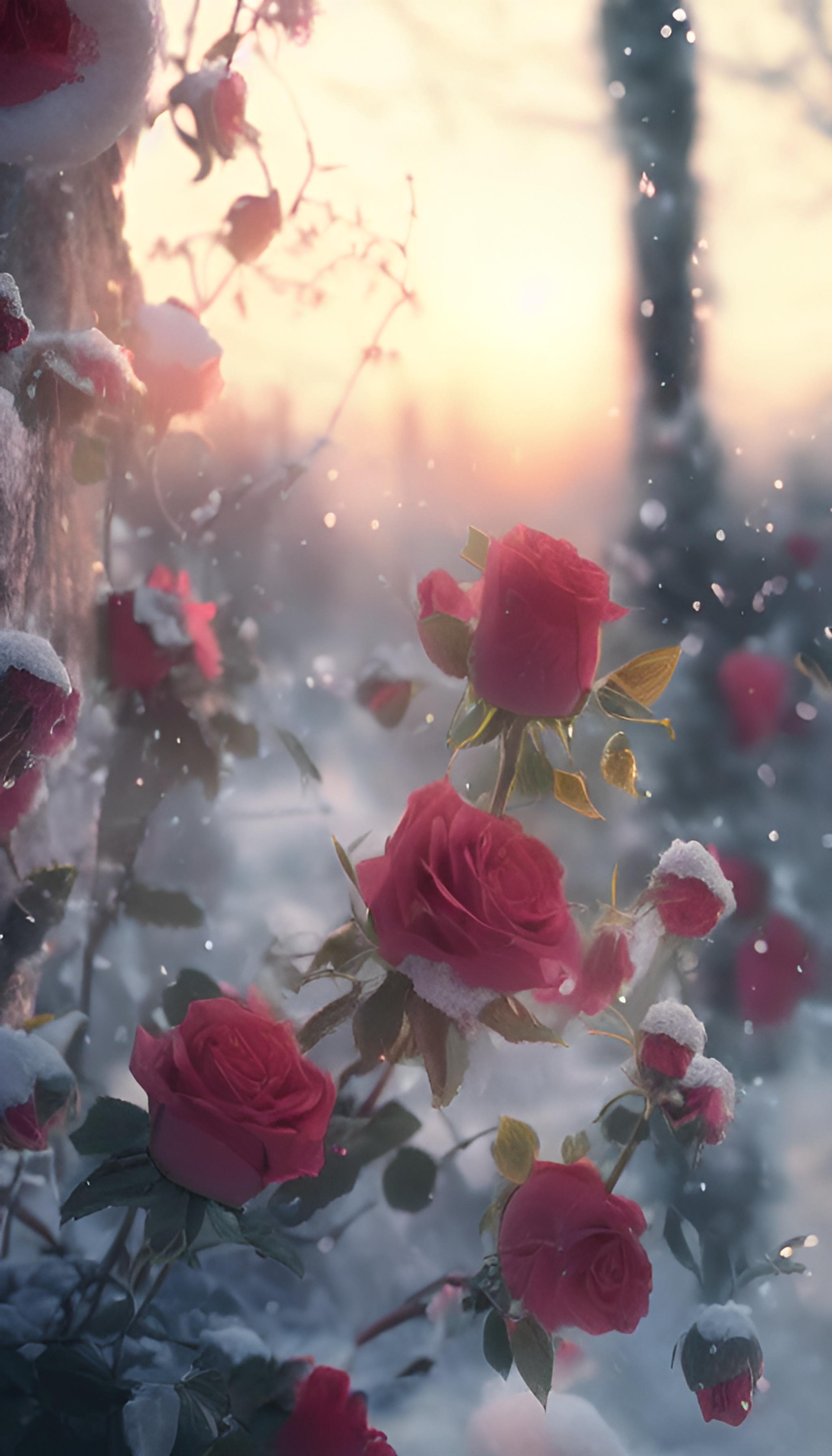 冰雪玫瑰花