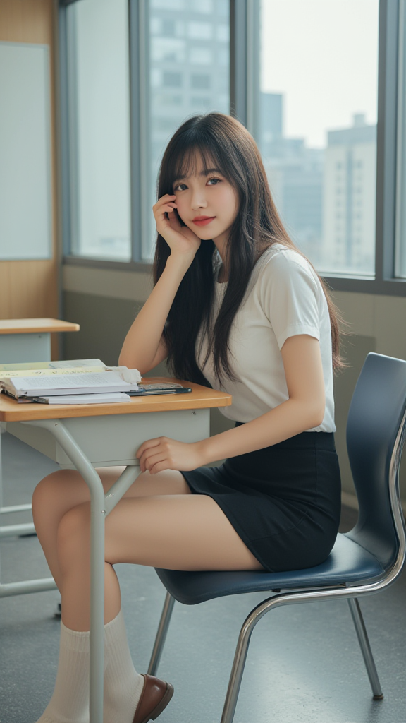 黑色短裙女孩
