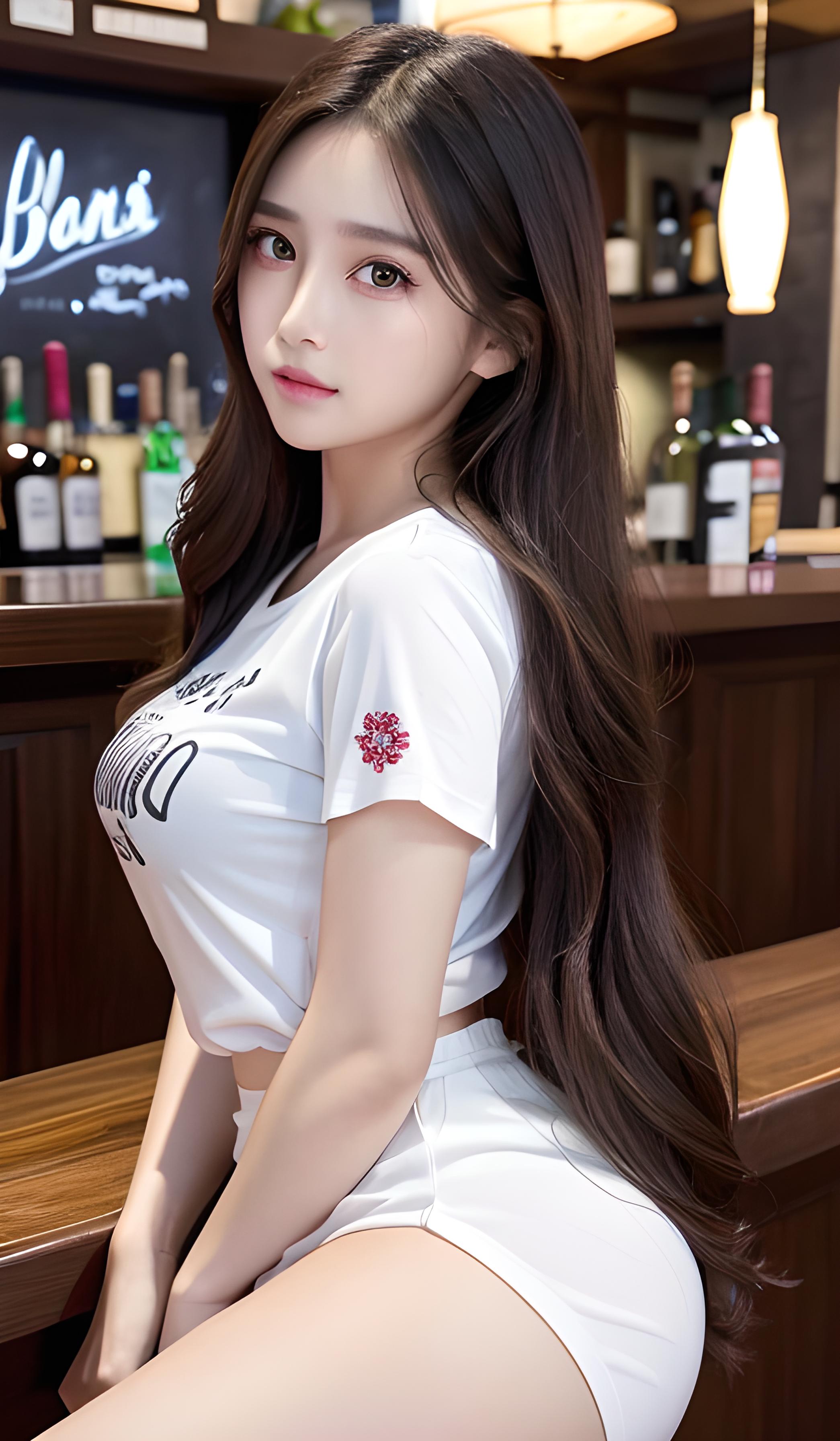 夏日酒吧可爱美女