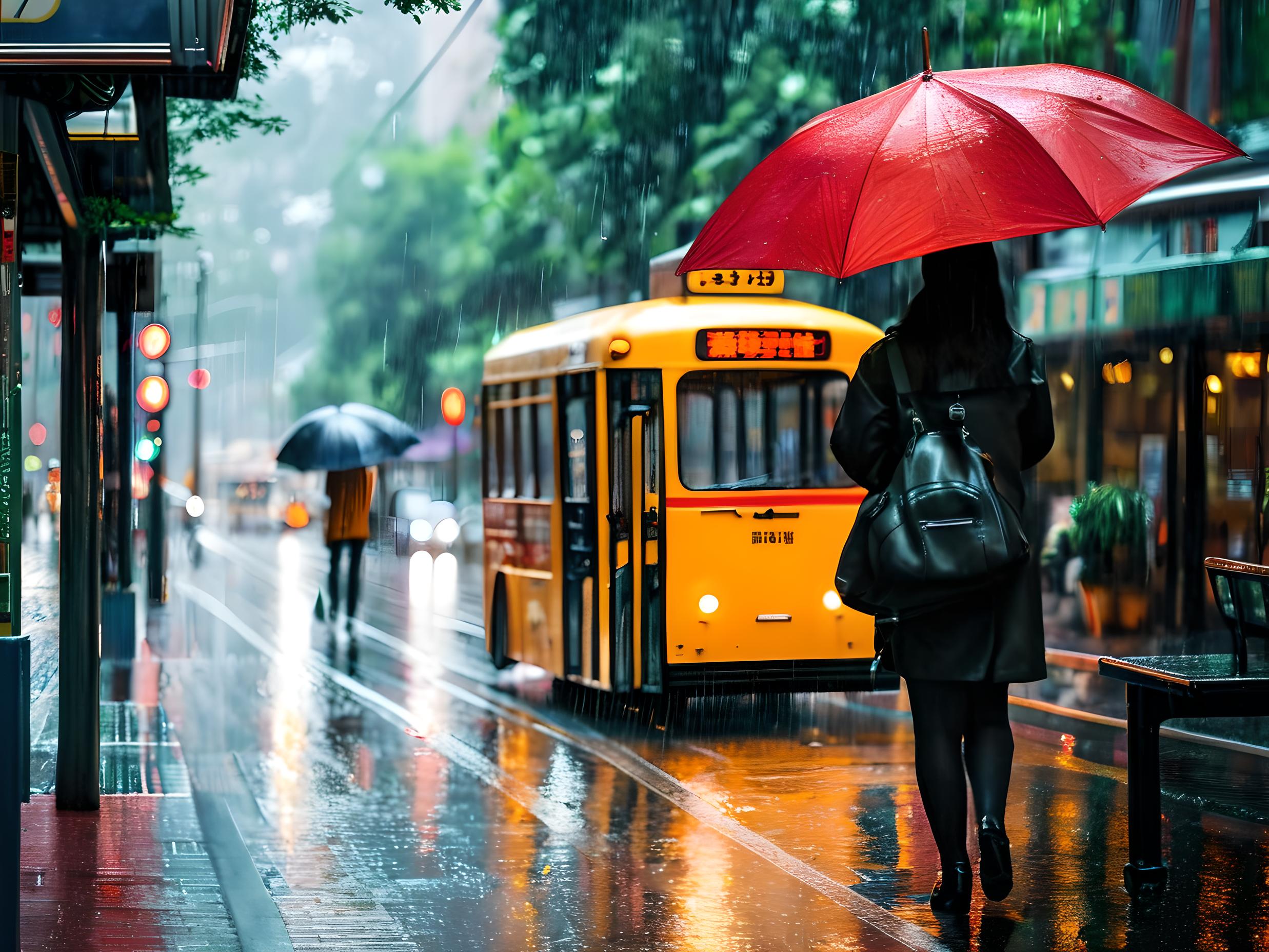 雨天行人