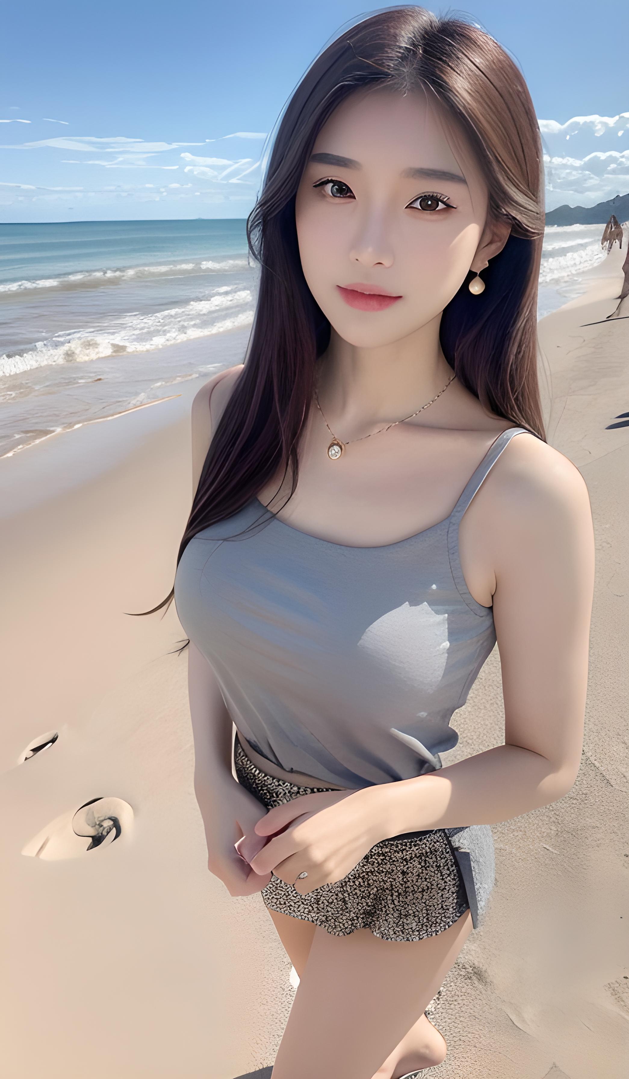 沙滩，美女，