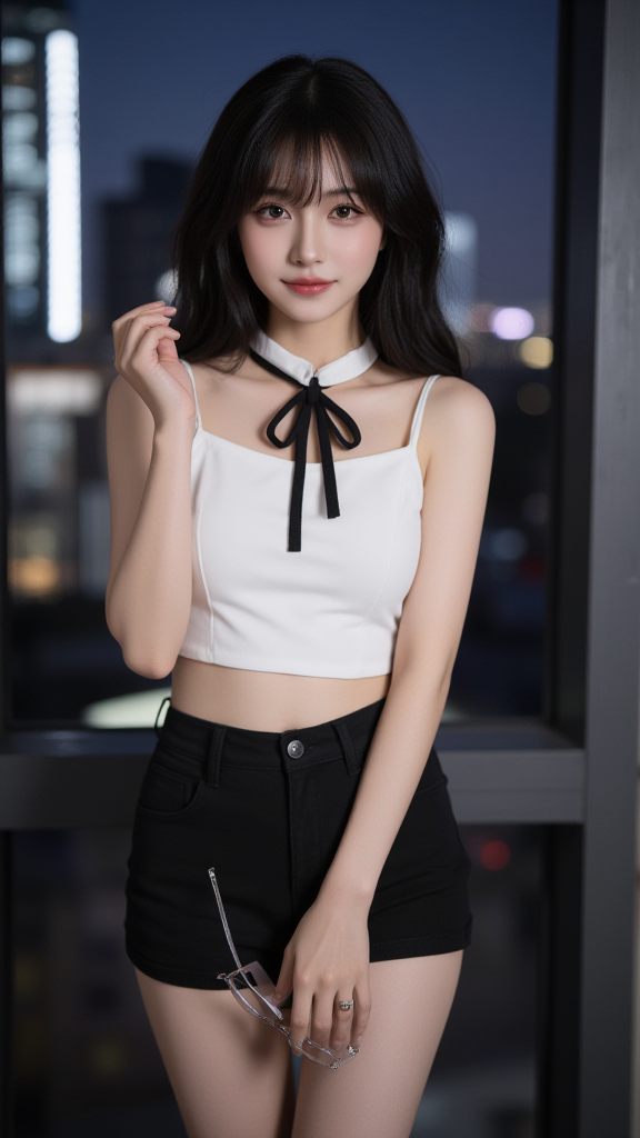 黑色短裤女孩