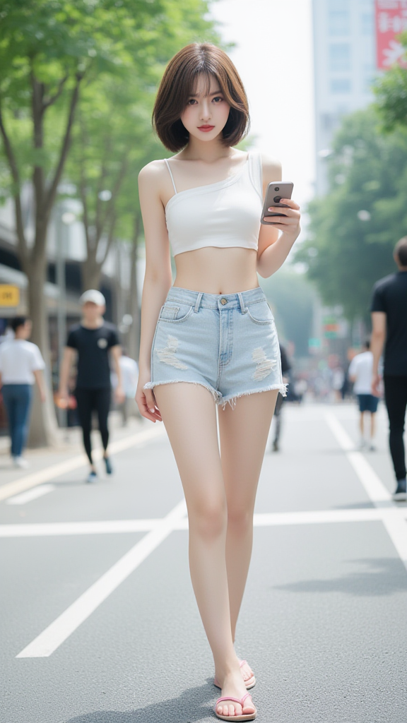 街拍大长腿女孩