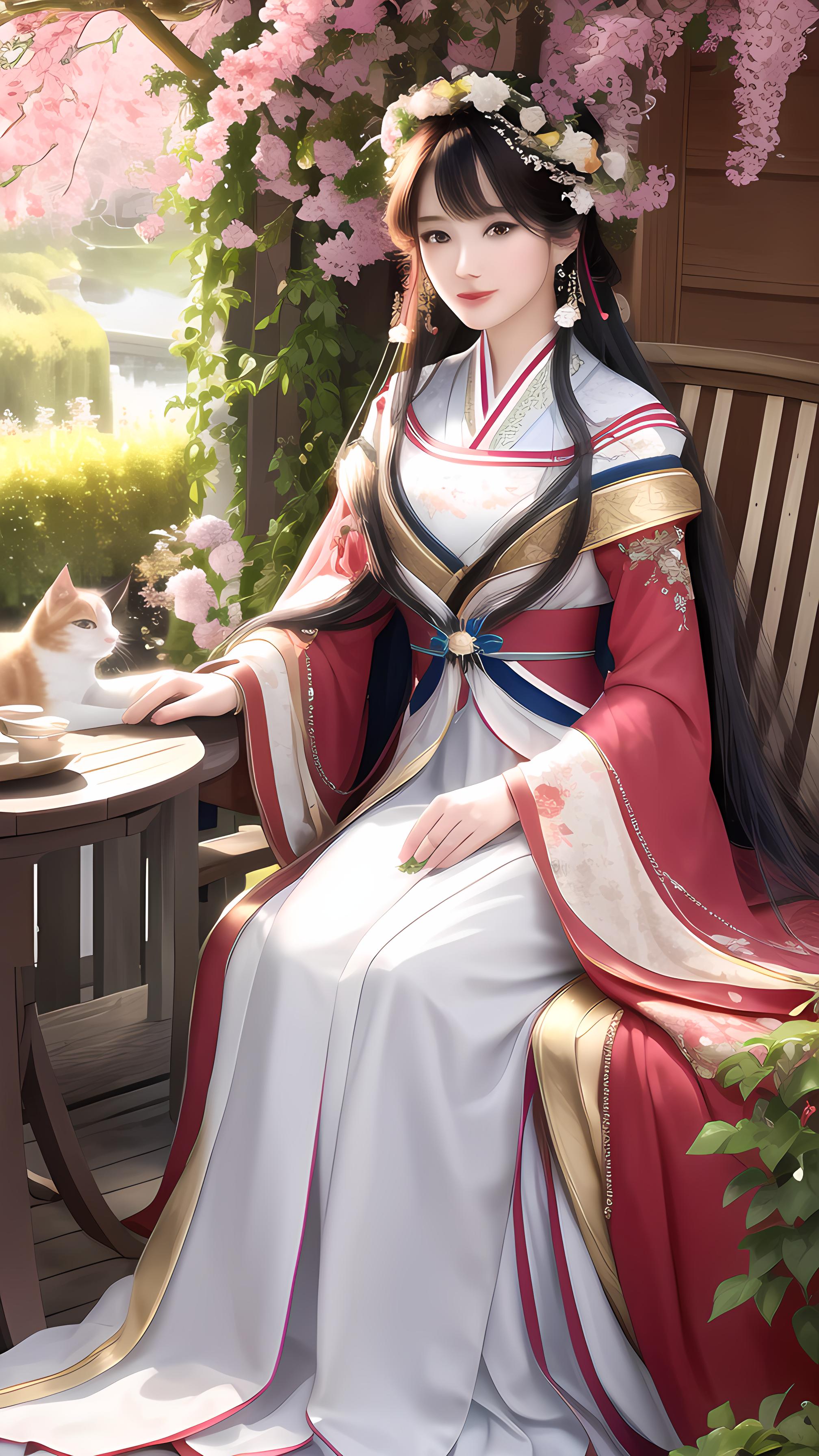 少女和猫