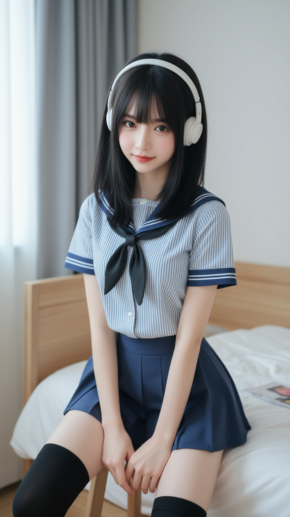 百褶裙女孩