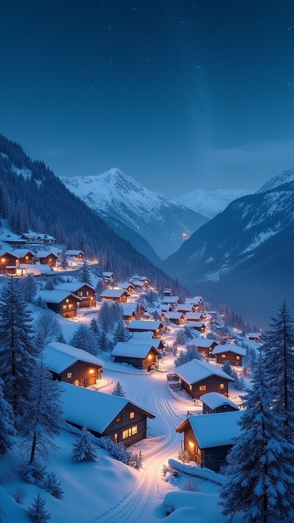 雪夜山村