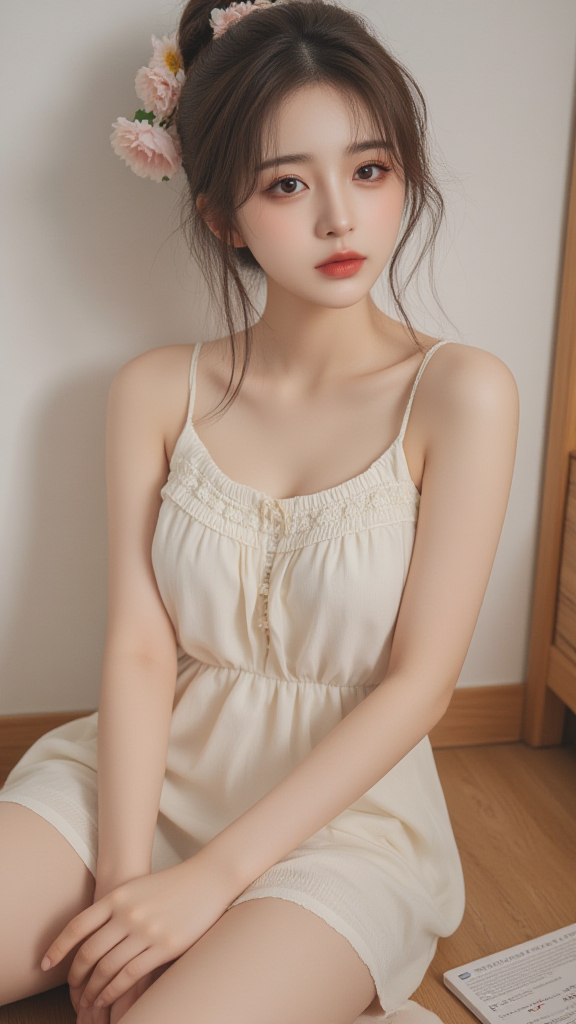 微胖的吊带裙女孩