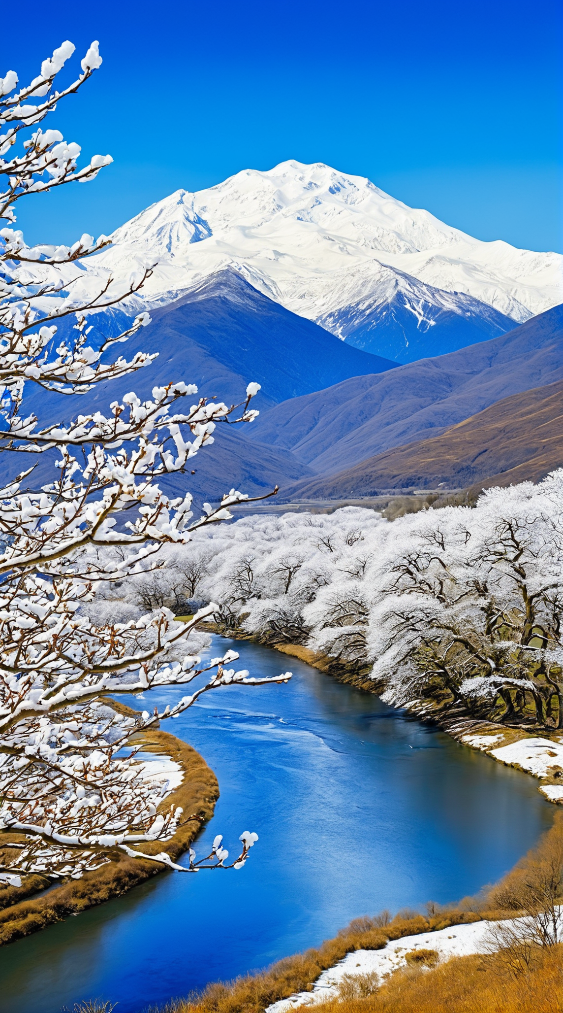 雪山河流