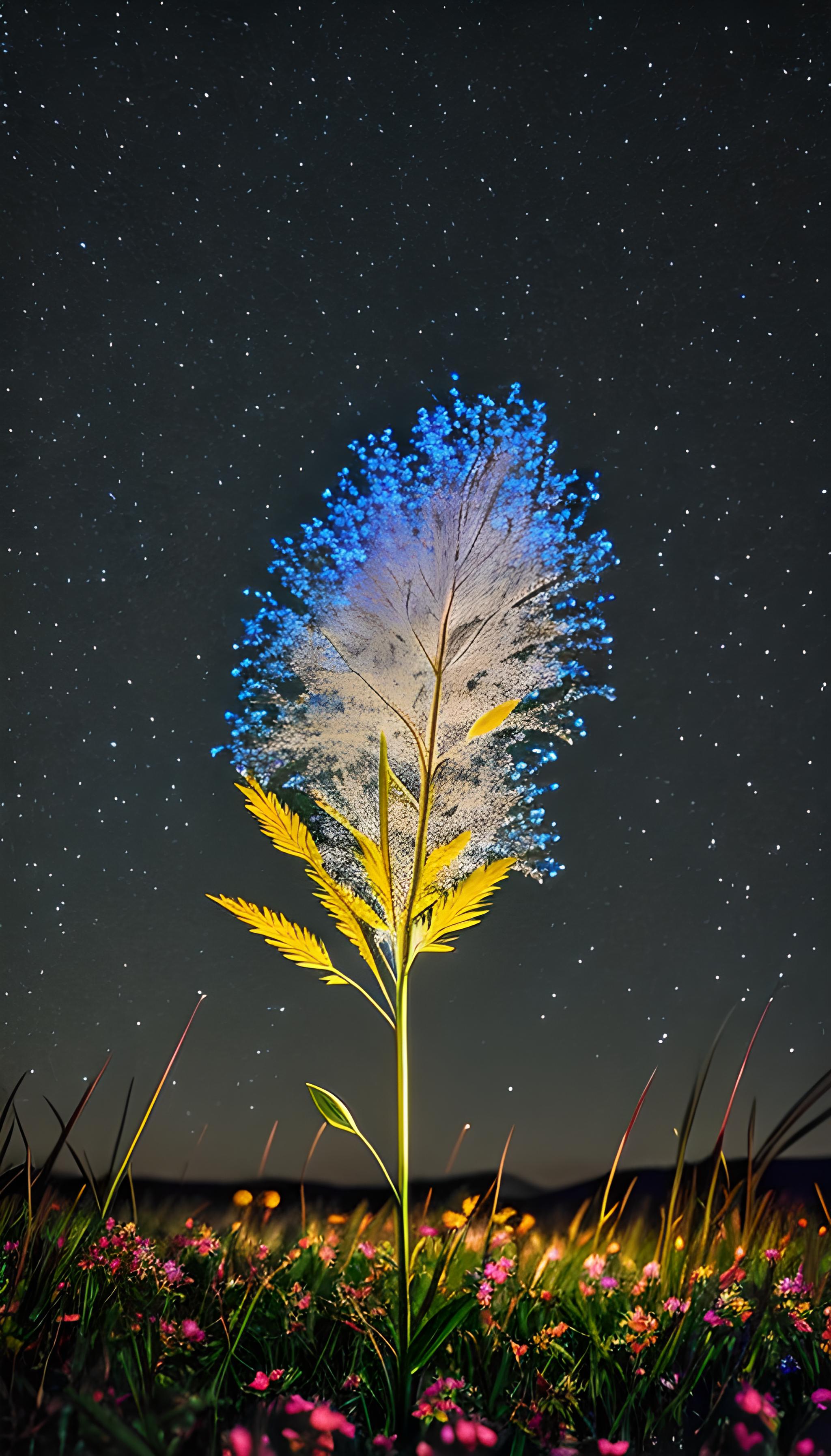 月夜下的小花