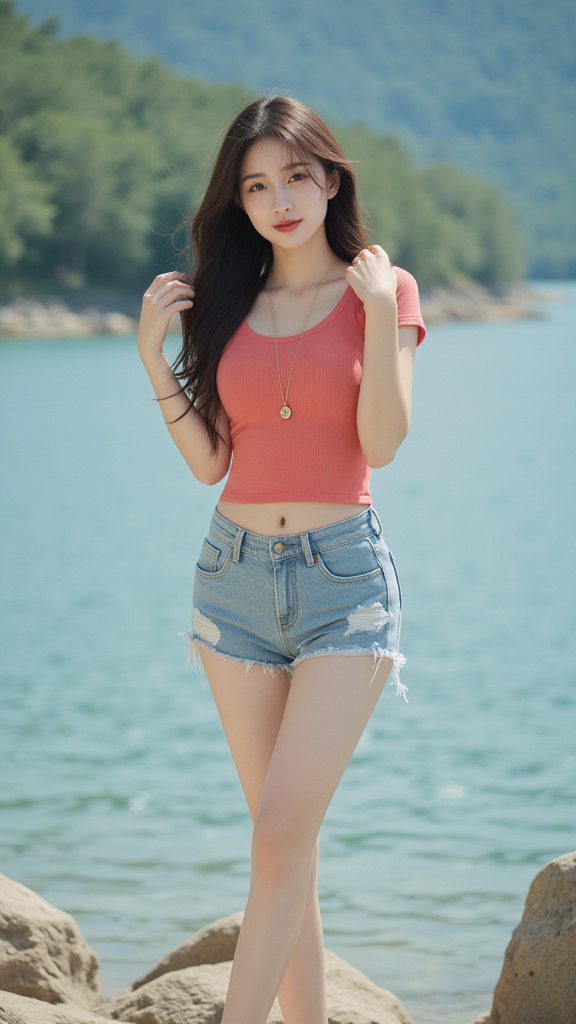 河边女孩
